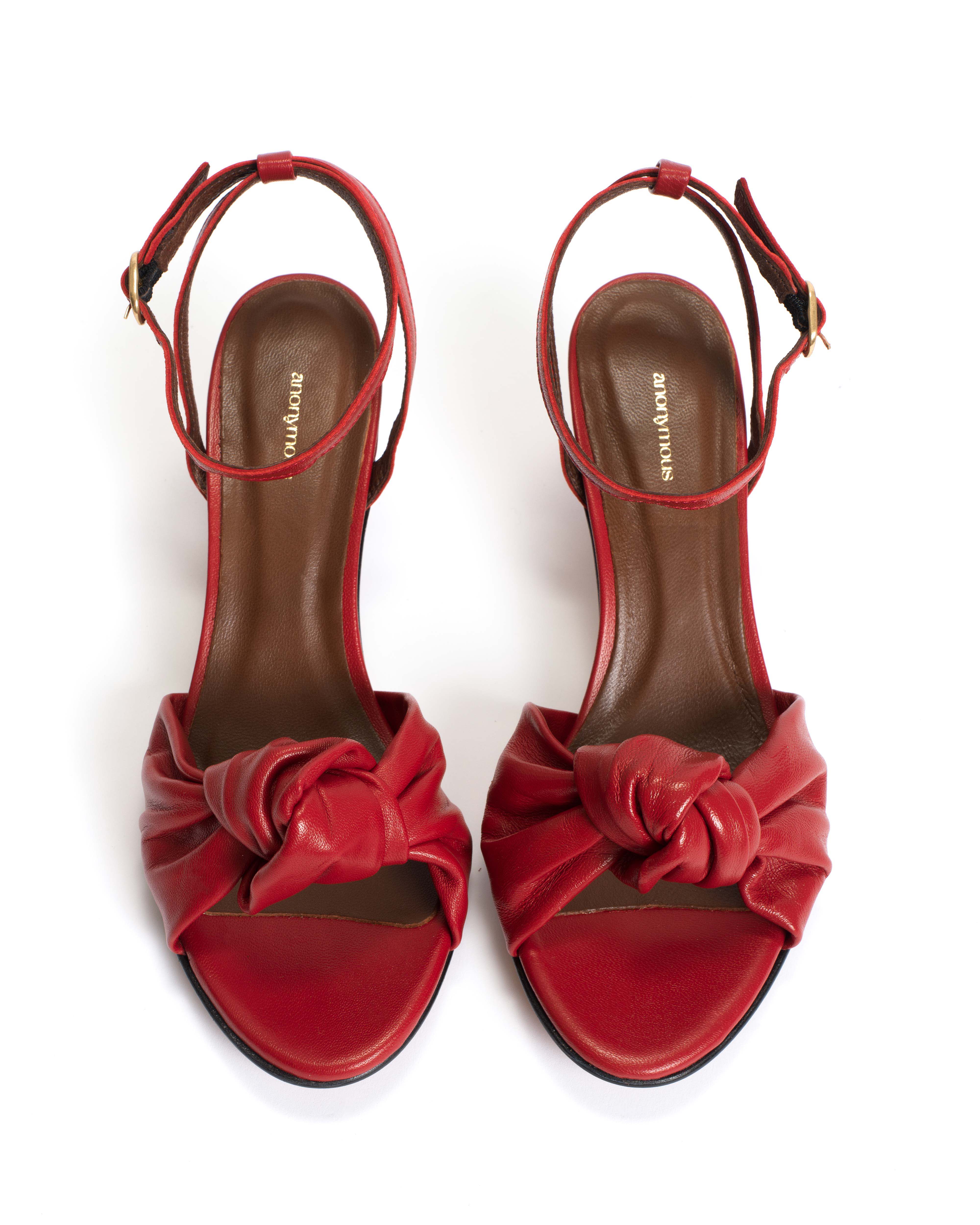 Aliza 50 stiletto Shiny lamb Ruby red - Image 3