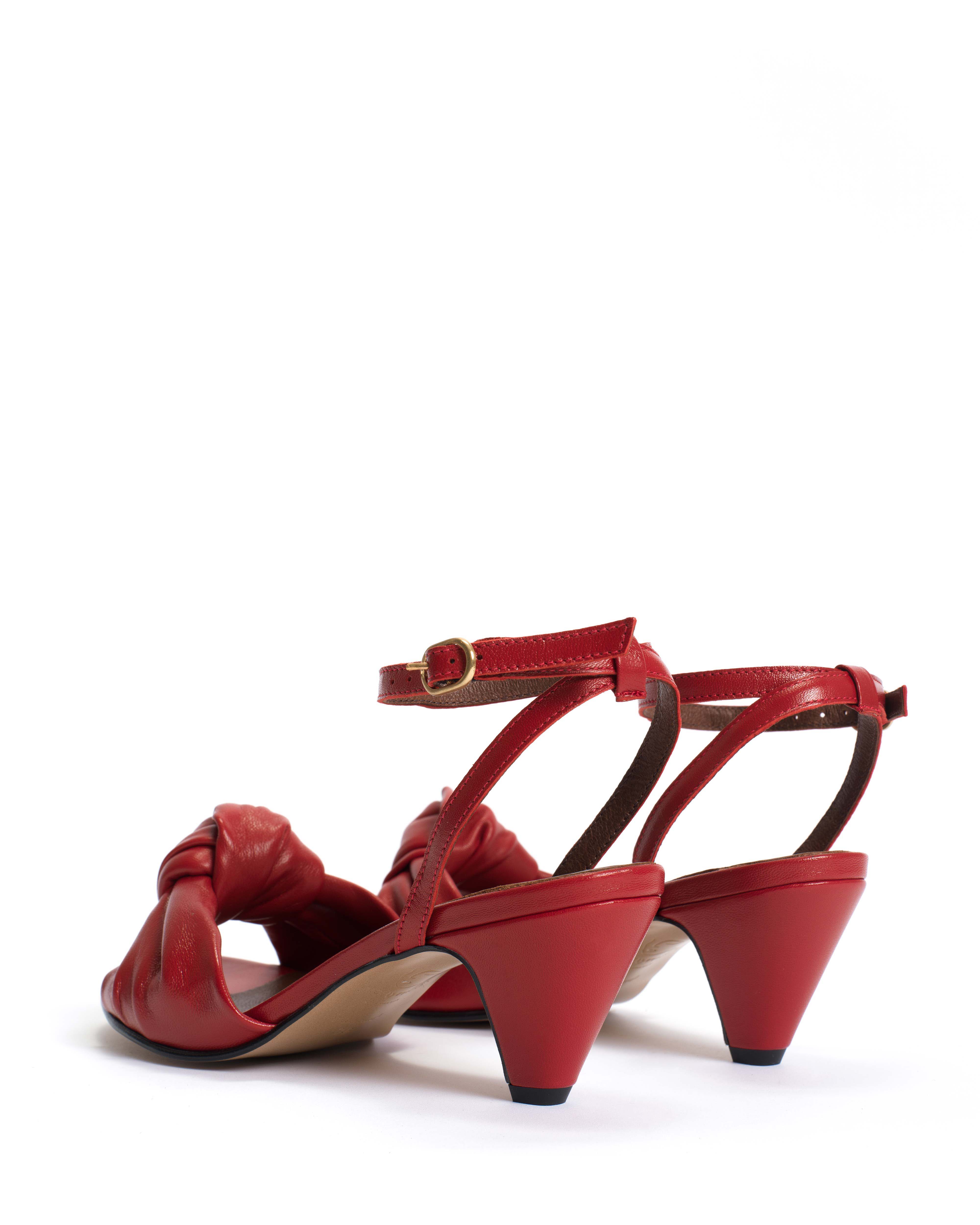 Aliza 50 stiletto Shiny lamb Ruby red - Image 4