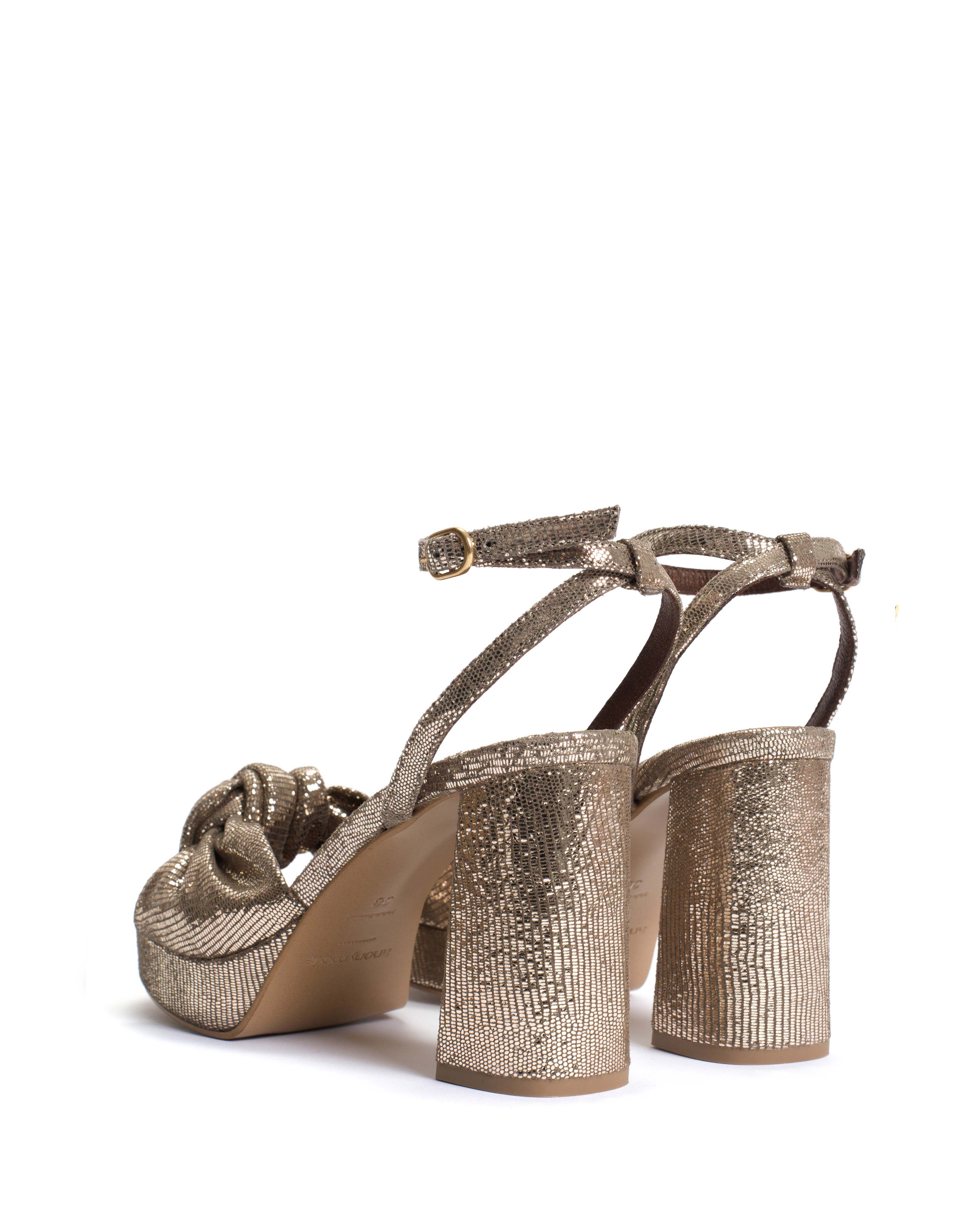 Aliza 85 platform Lizard metallic goat Vintage champagne - Image 4