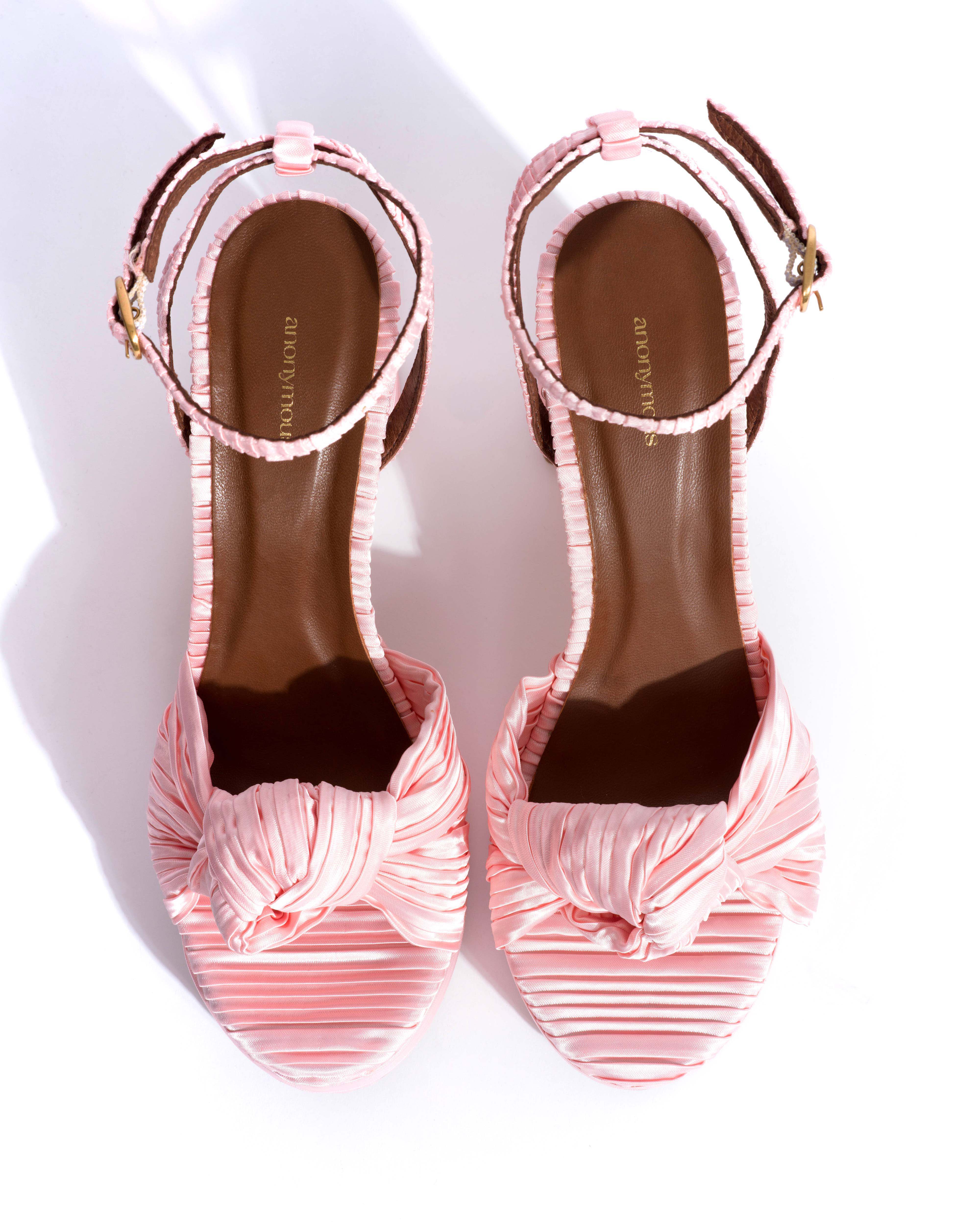 Aliza 85 platform Pleated satin Dreamy pink - Image 4