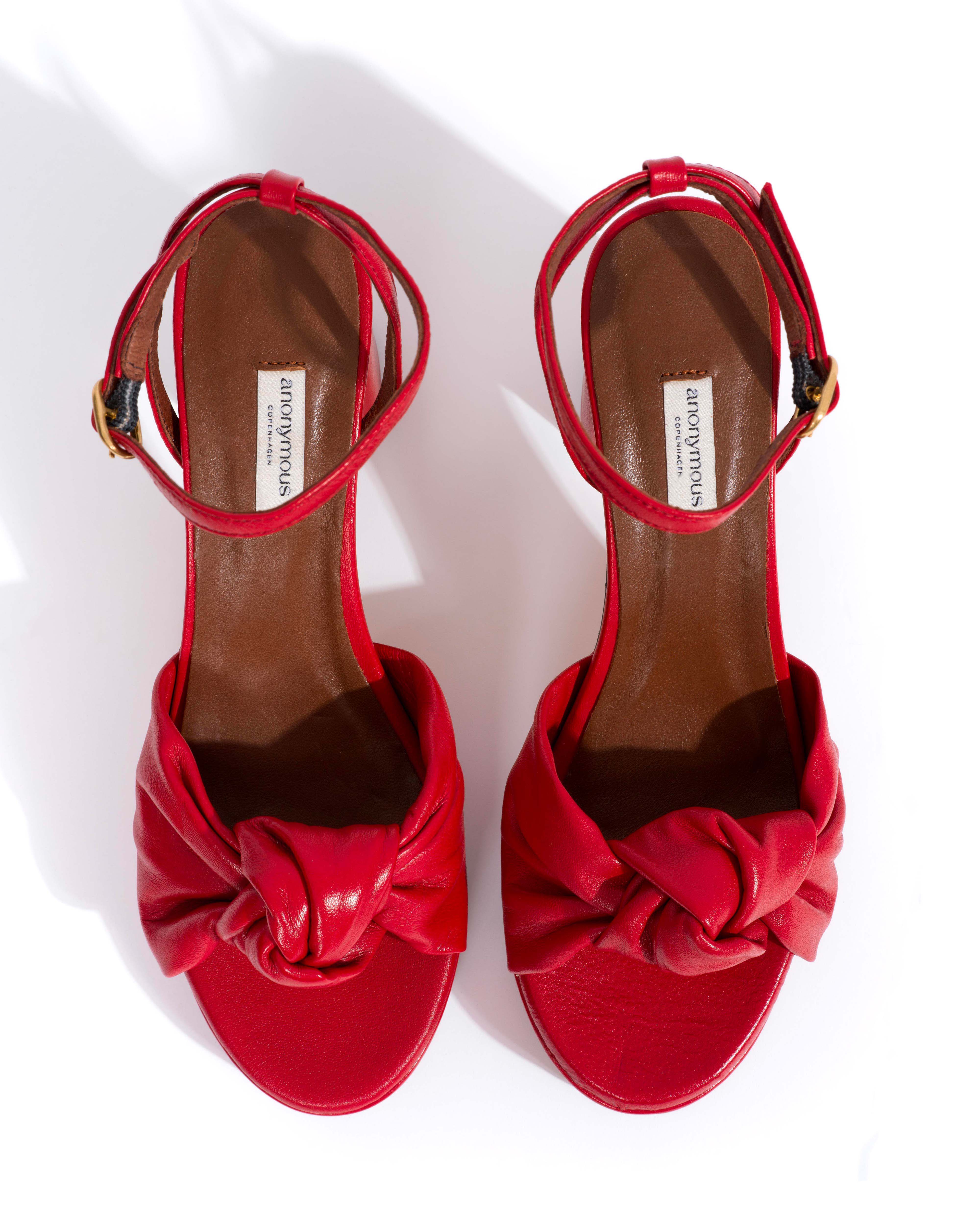 Aliza 85 platform Shiny lamb Ruby red - Image 4