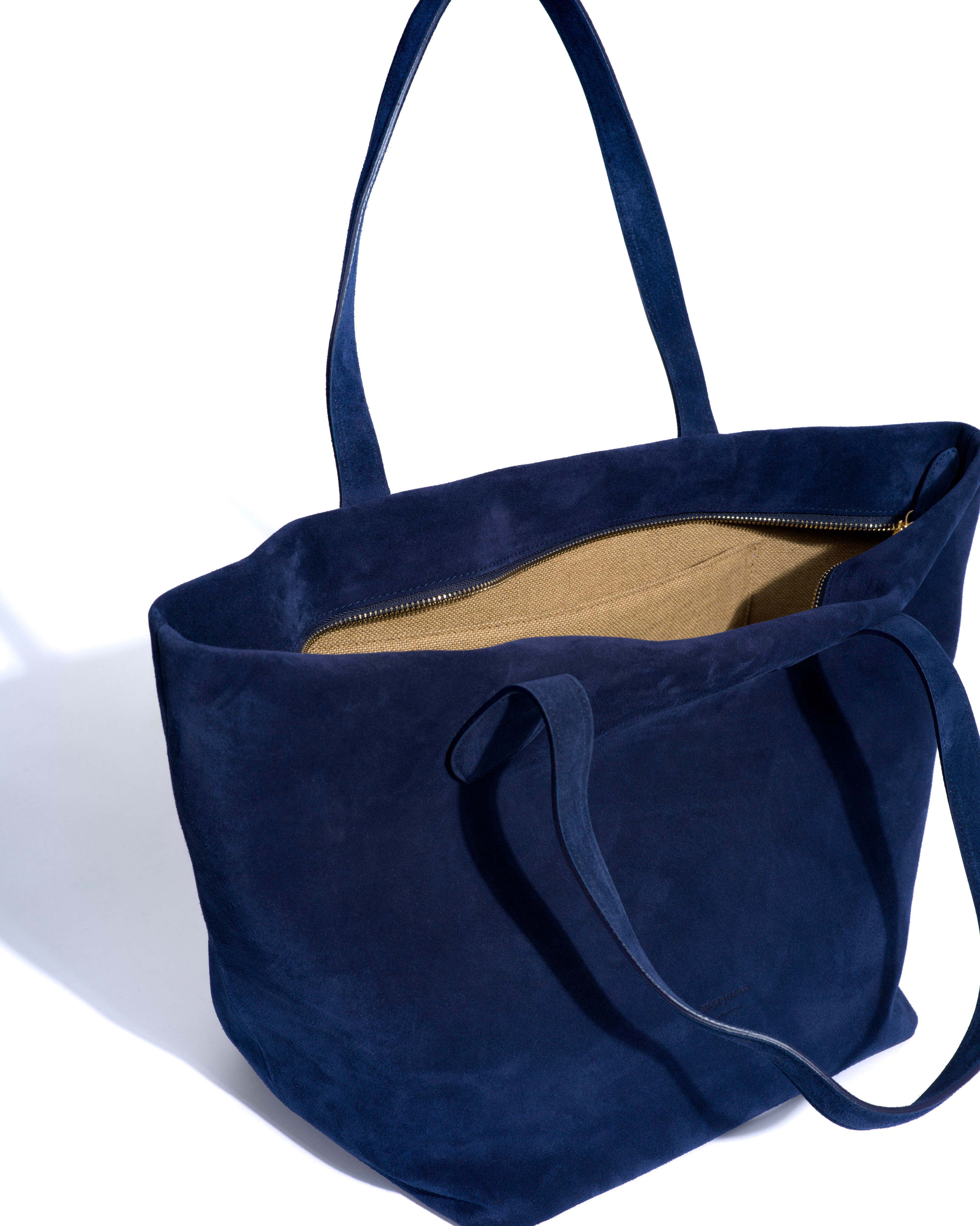 Arya carryall bag Calf suede Ink blue - Image 4
