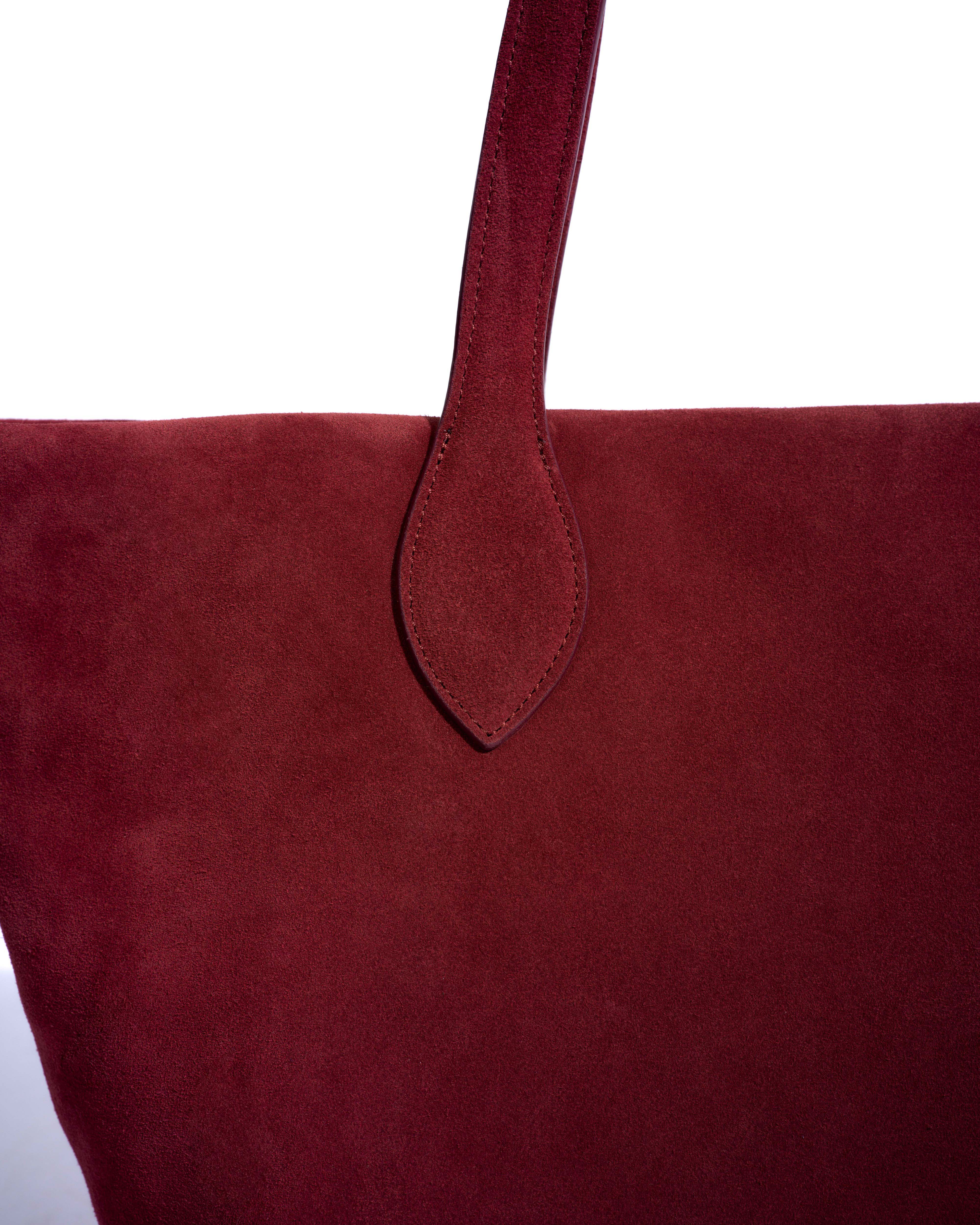 Arya carryall bag Calf suede Pomegranate - Image 5