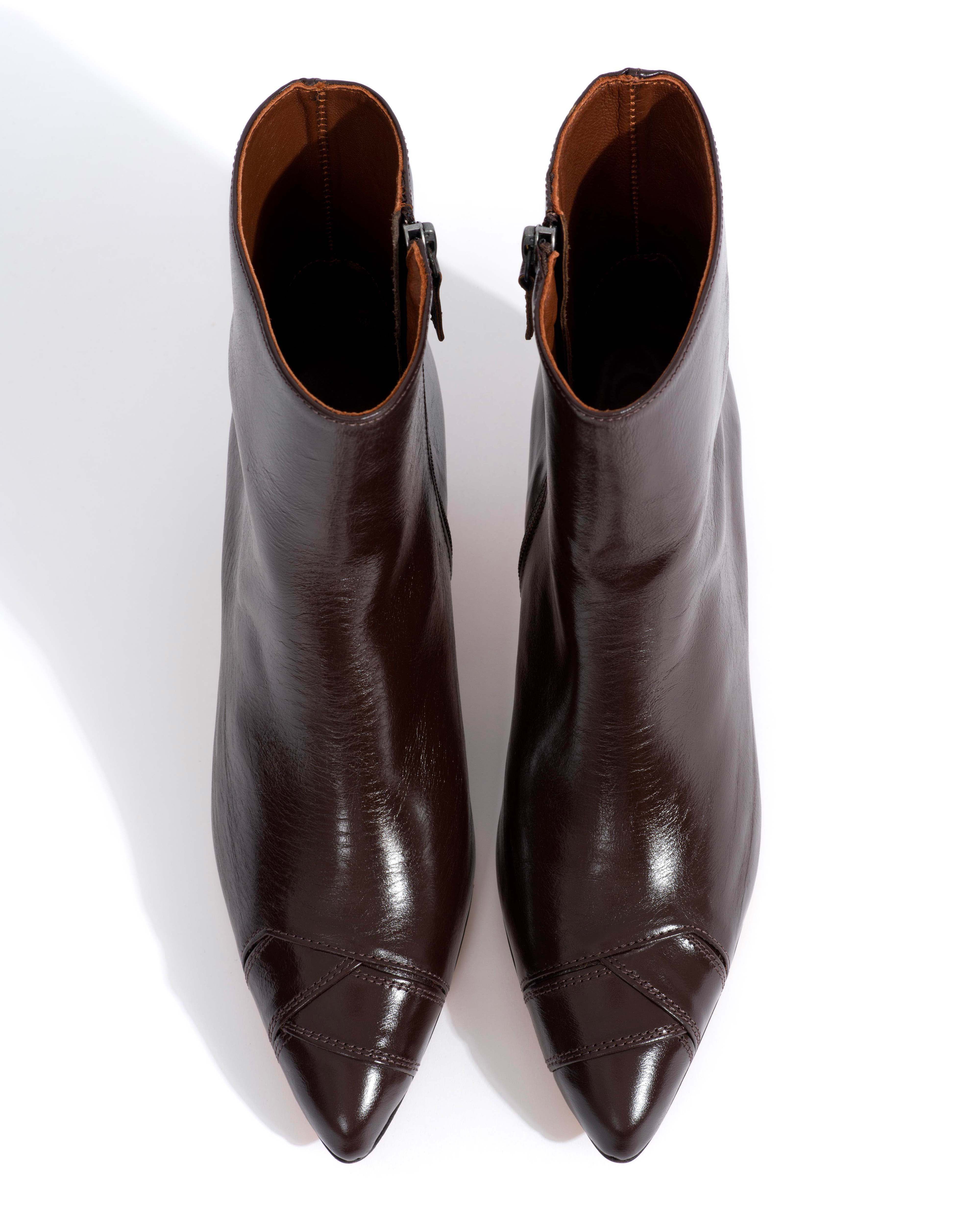 Avy 40 stiletto Crinkled soft calf Espresso brown - Image 4