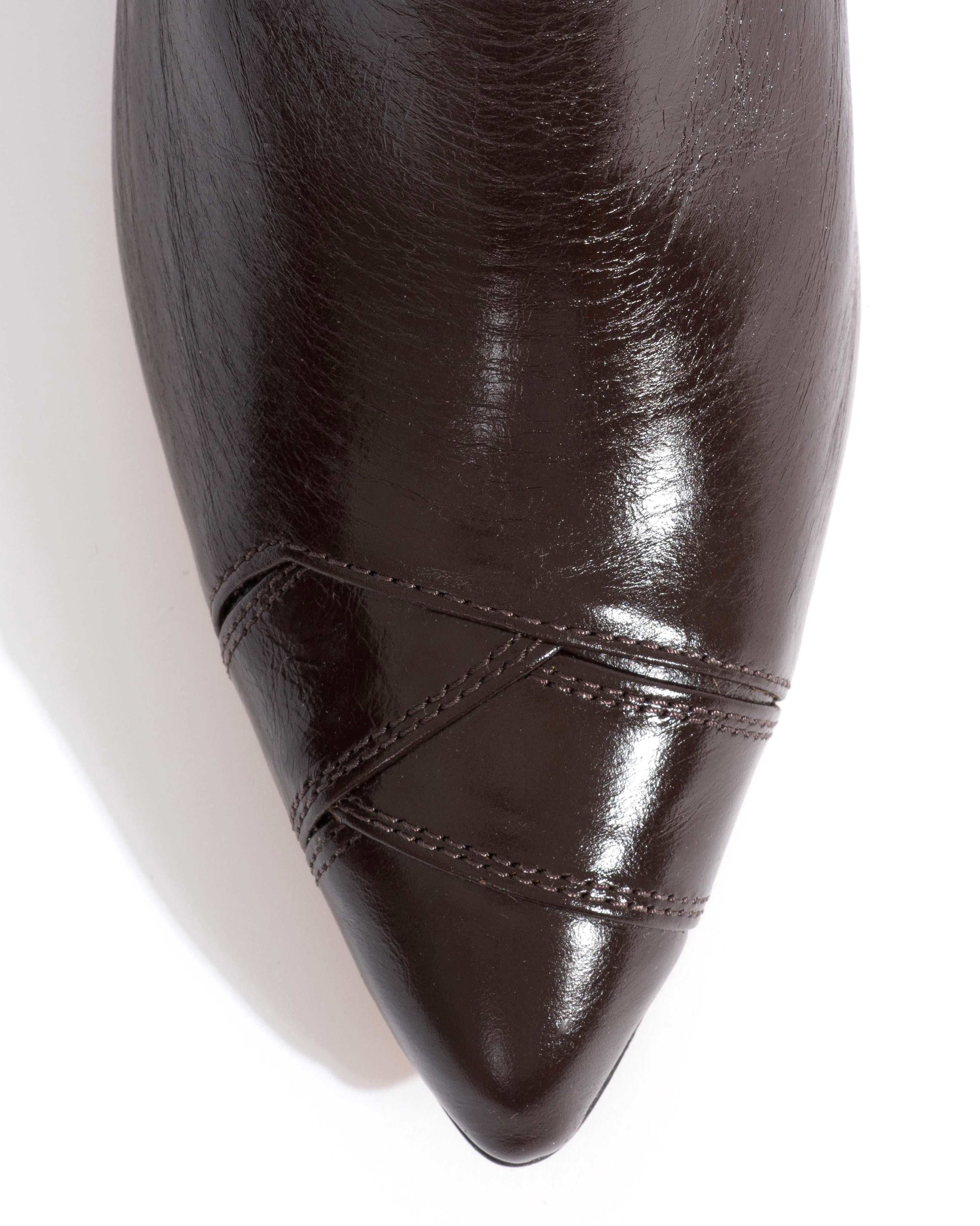Avy 40 stiletto Crinkled soft calf Espresso brown - Image 5