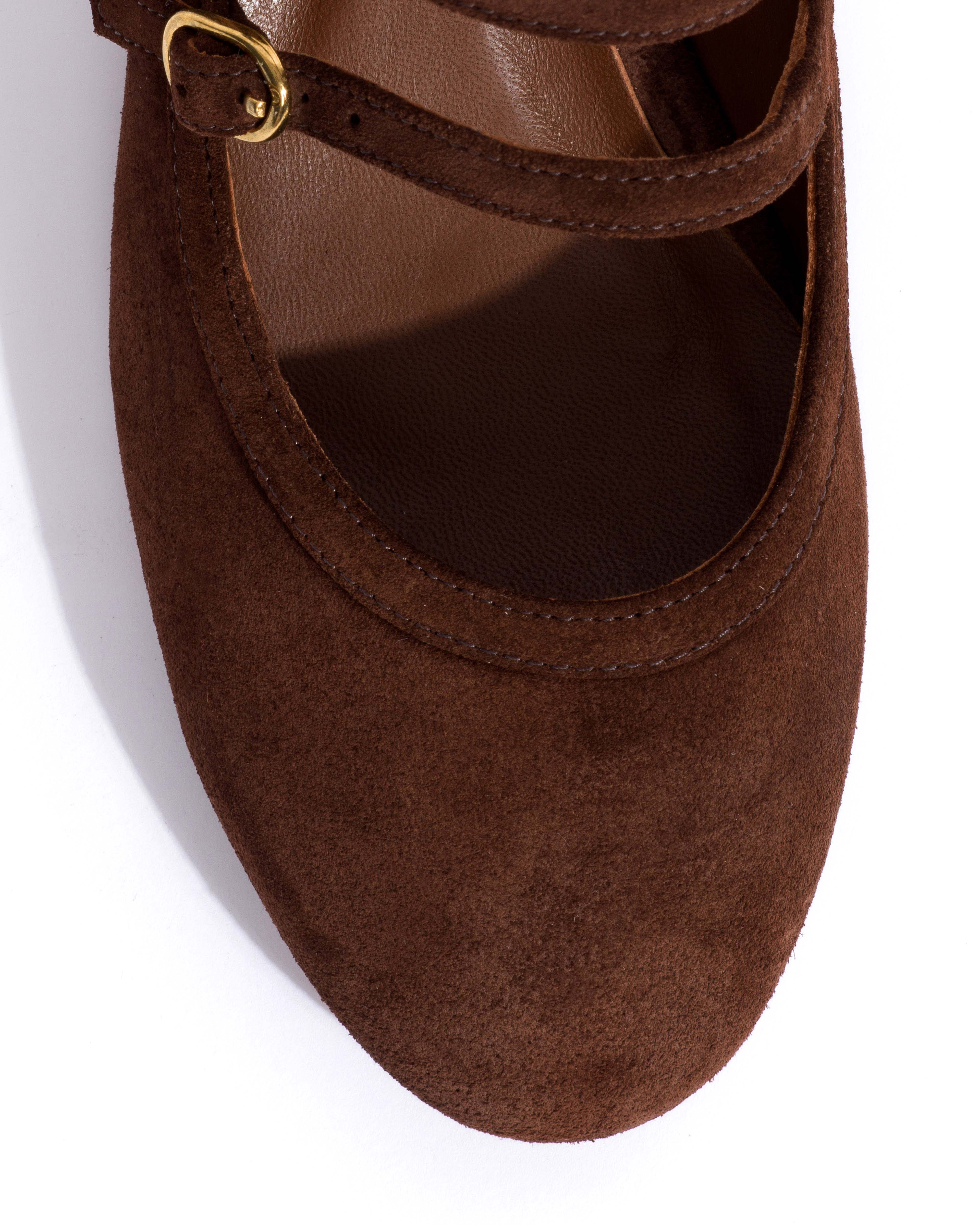 Balie 40 Calf suede Chocolate - Image 5