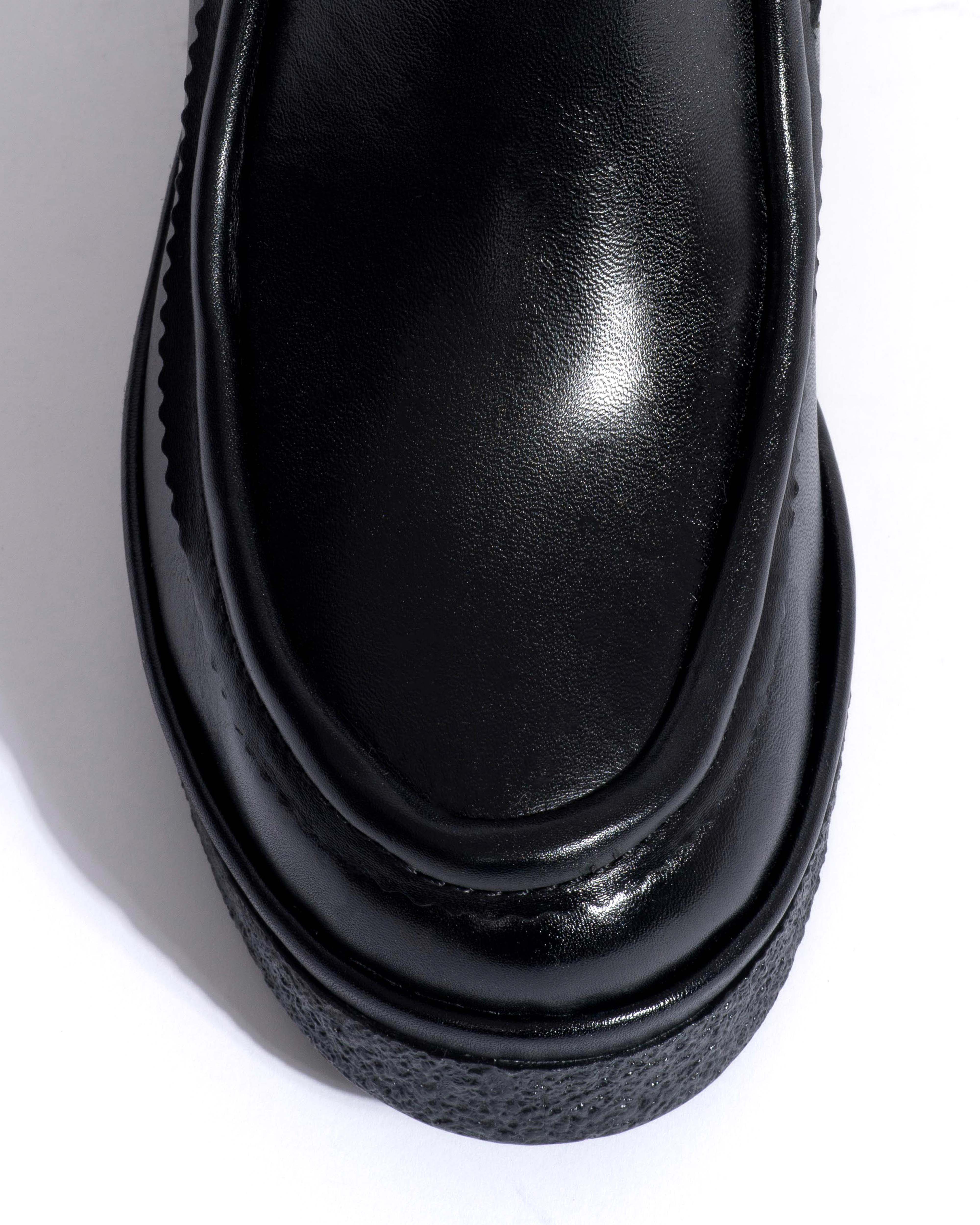 Bambie 65 platform lamb shearling Soft calf & sole Black & black - Image 5