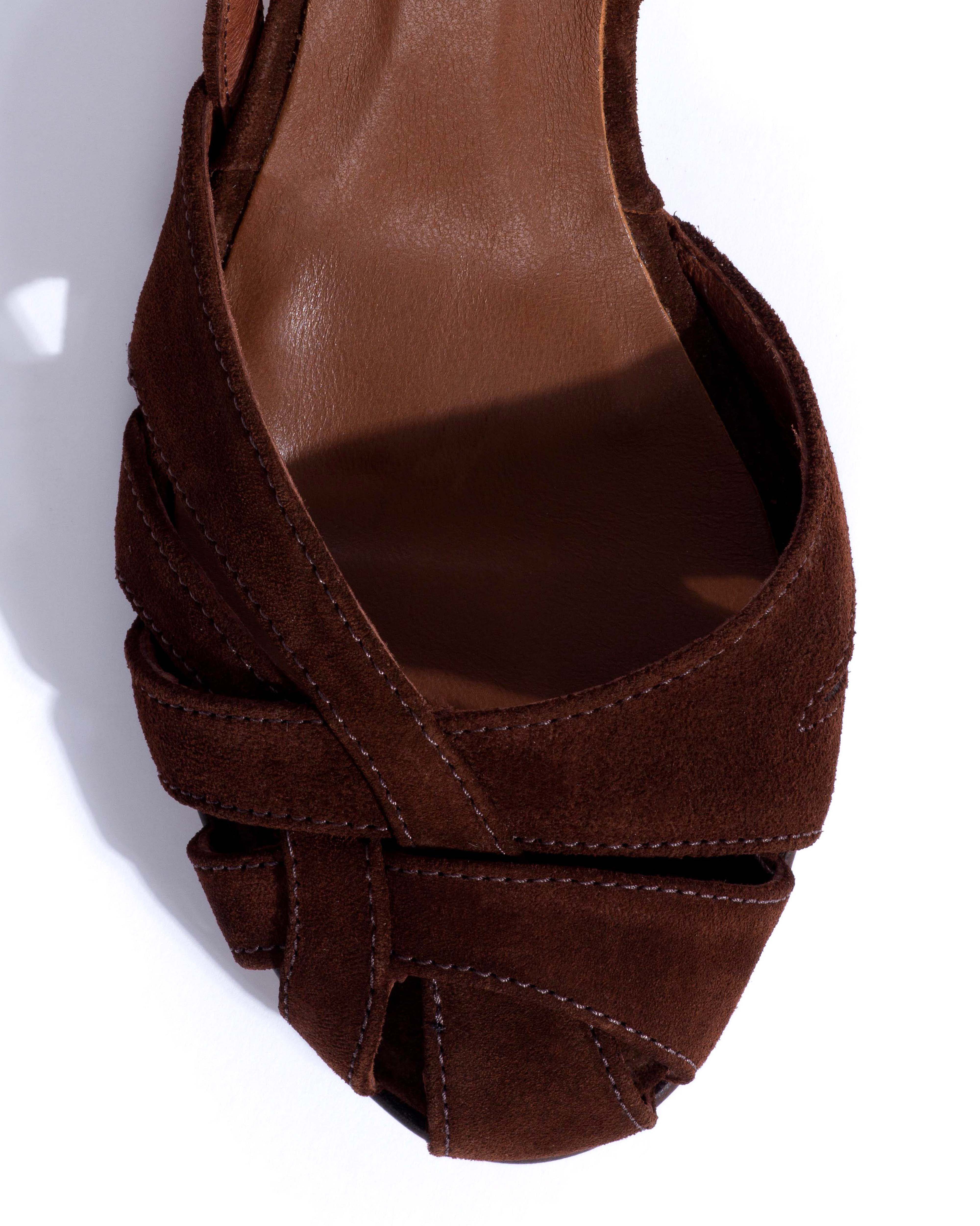 Banie 50 stiletto Calf suede Chocolate - Image 5