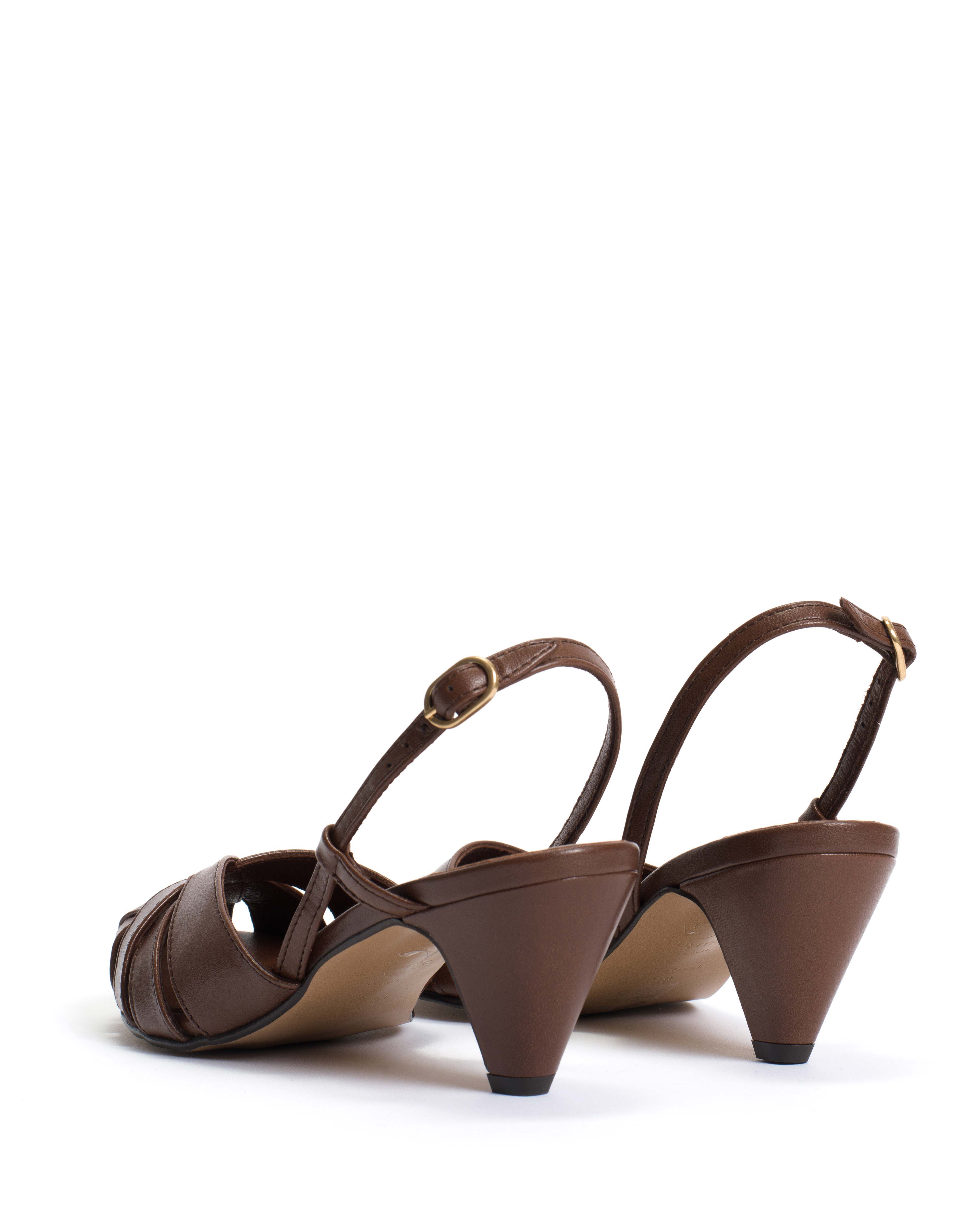 Banie 50 stiletto Shiny lamb Chocolate - Image 4