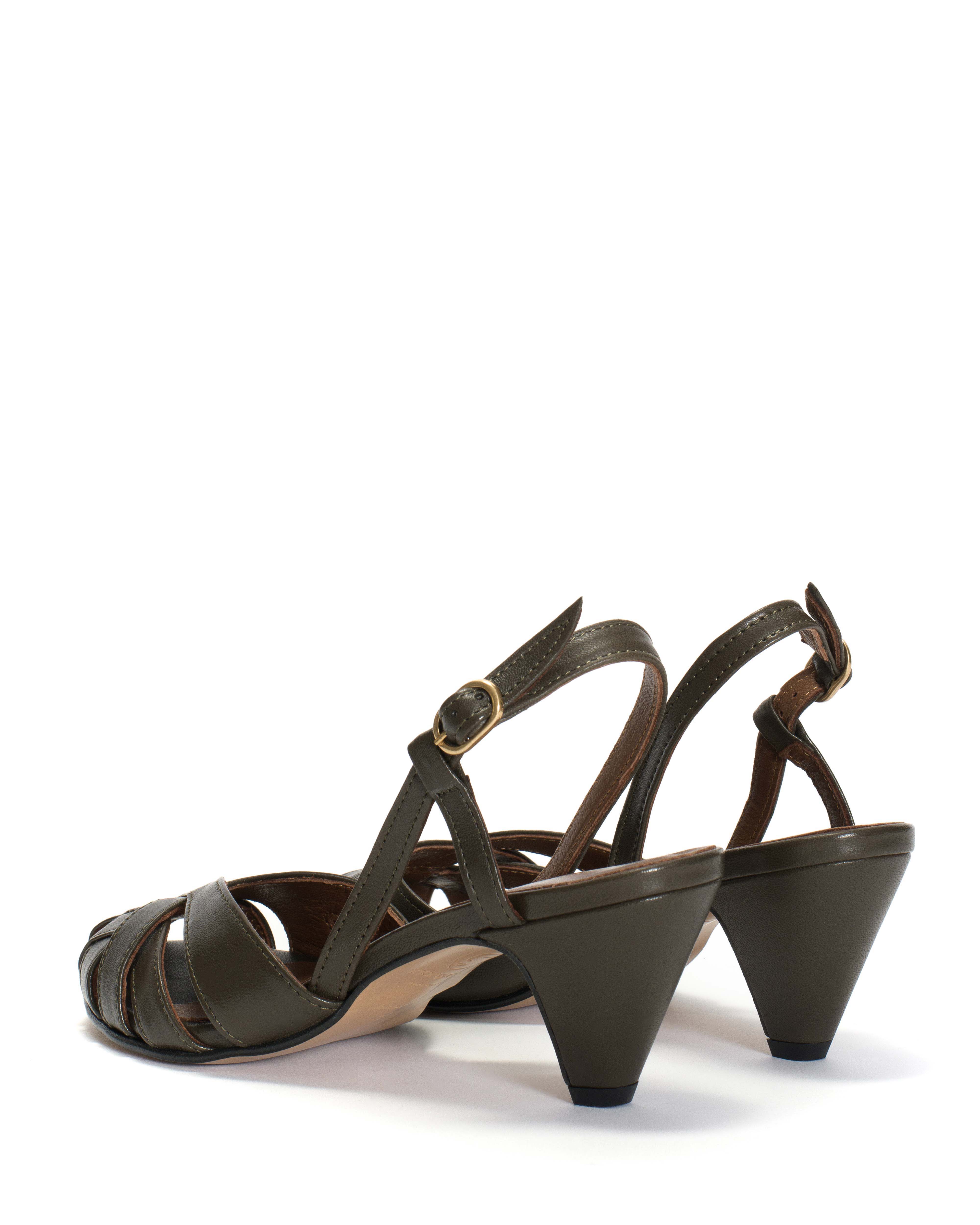 Banie 50 stiletto Shiny lamb Moss green - Image 5