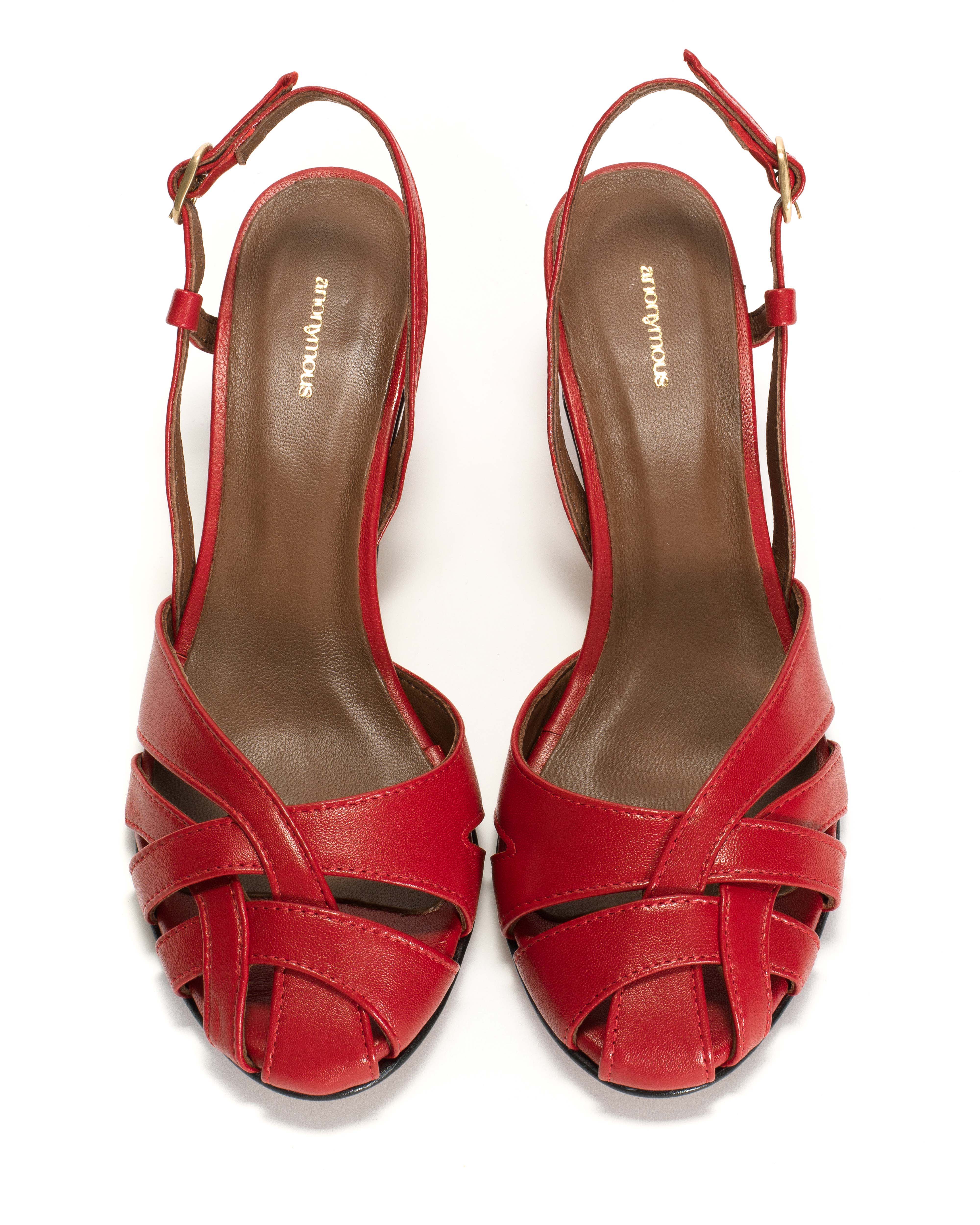 Banie 50 stiletto Shiny lamb Ruby red - Image 4