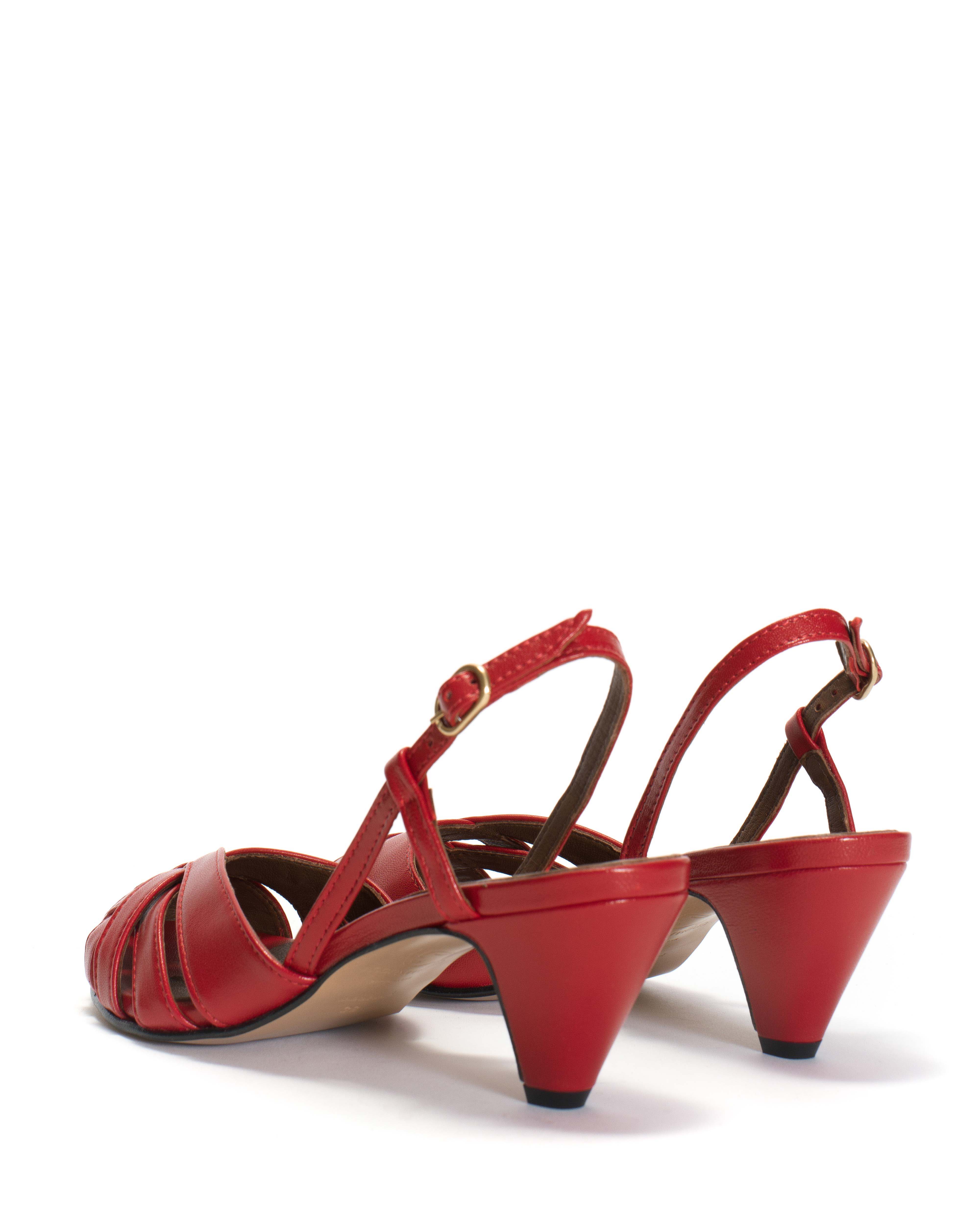 Banie 50 stiletto Shiny lamb Ruby red - Image 5