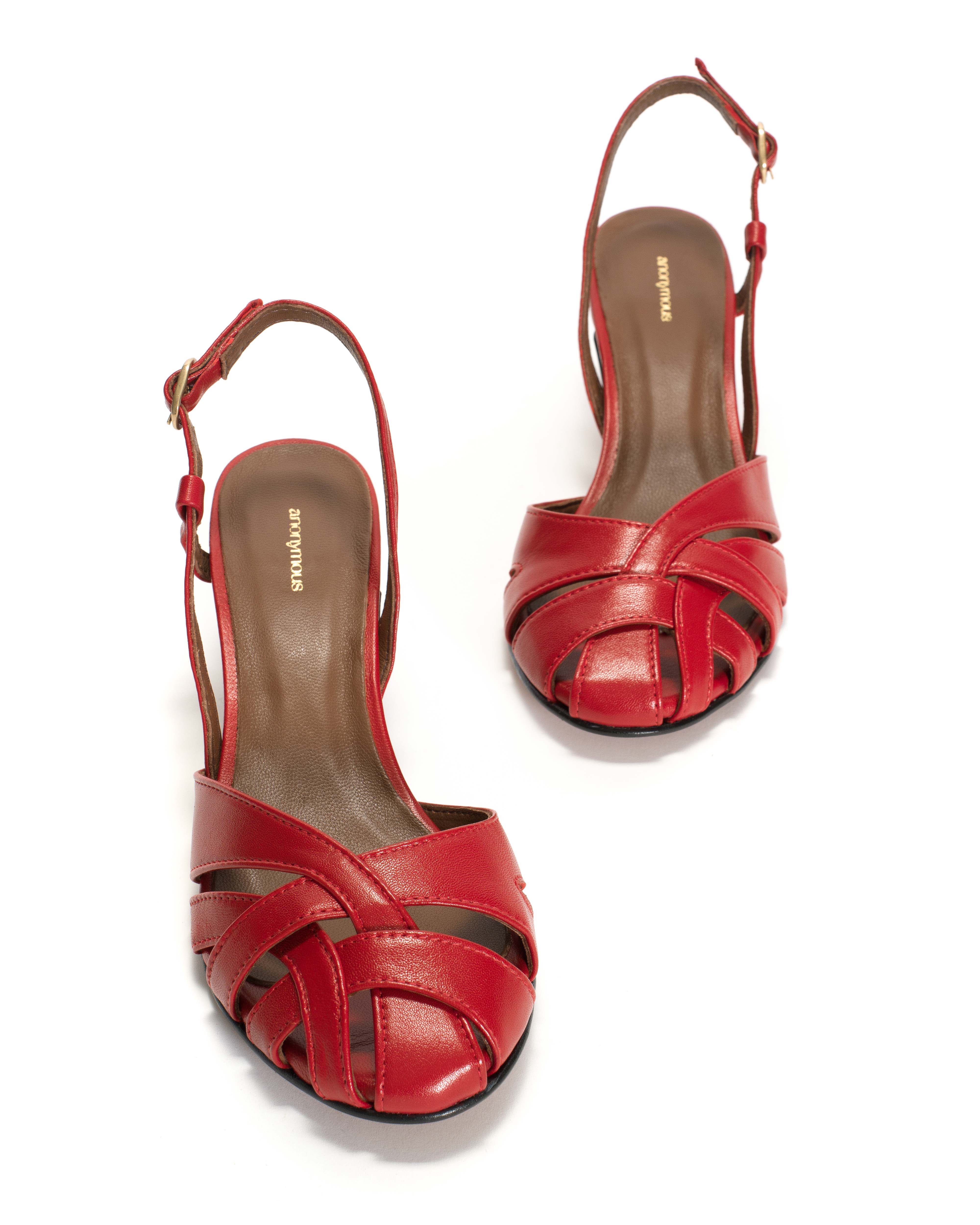 Banie 50 stiletto Shiny lamb Ruby red - Image 6