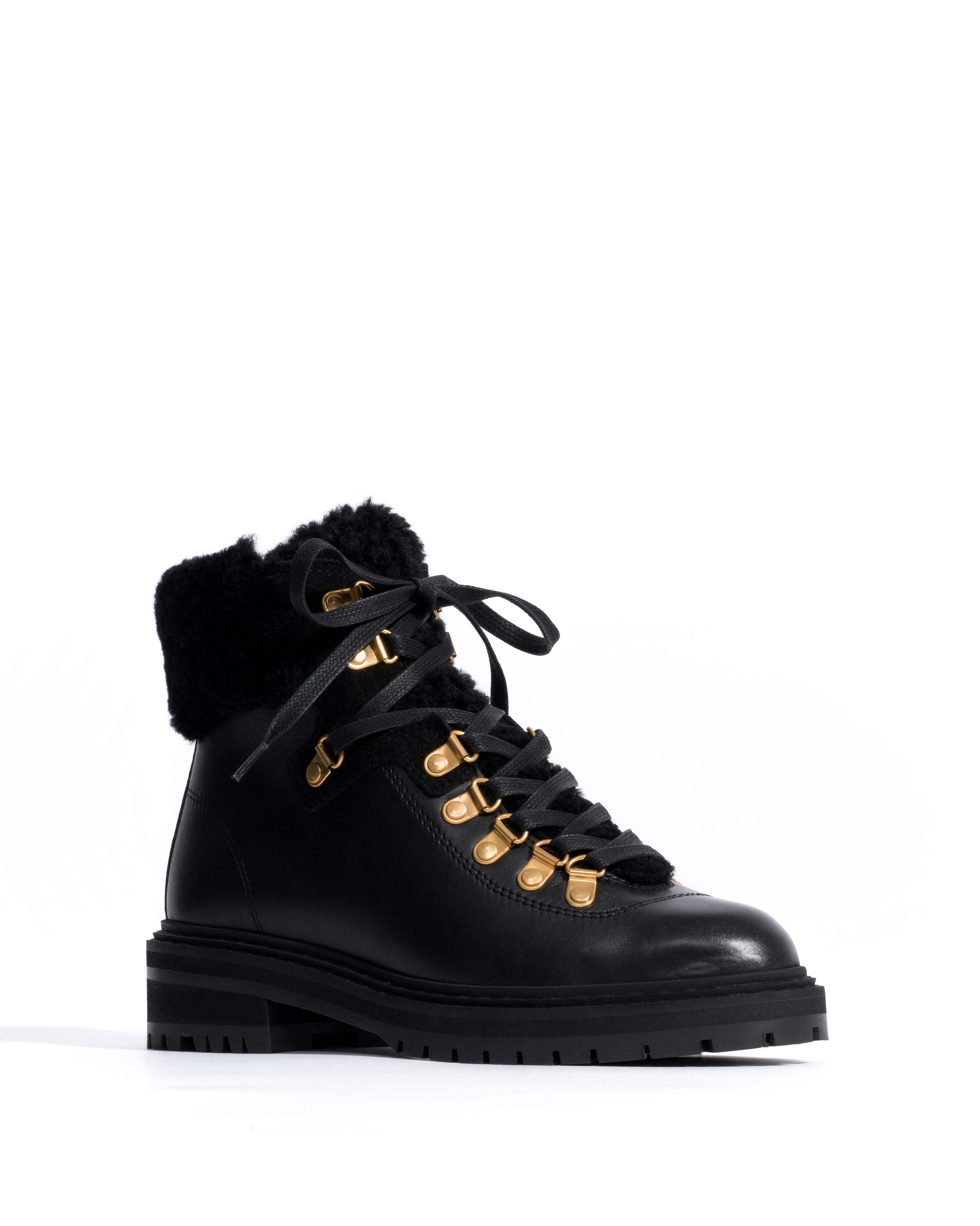 Beari lamb shearling Soft calf & suede leather Black - Image 2