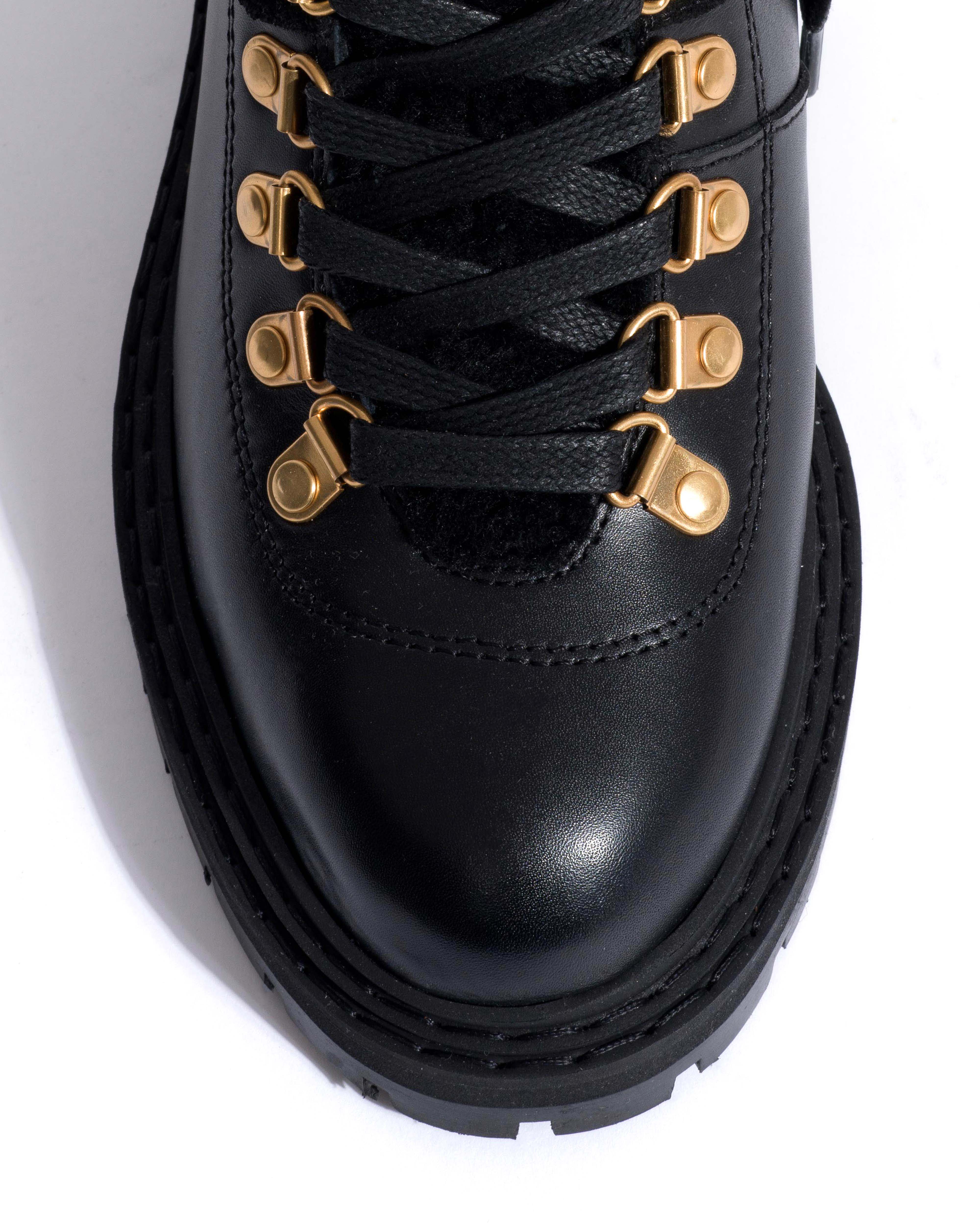 Beari lamb shearling Soft calf & suede leather Black - Image 5