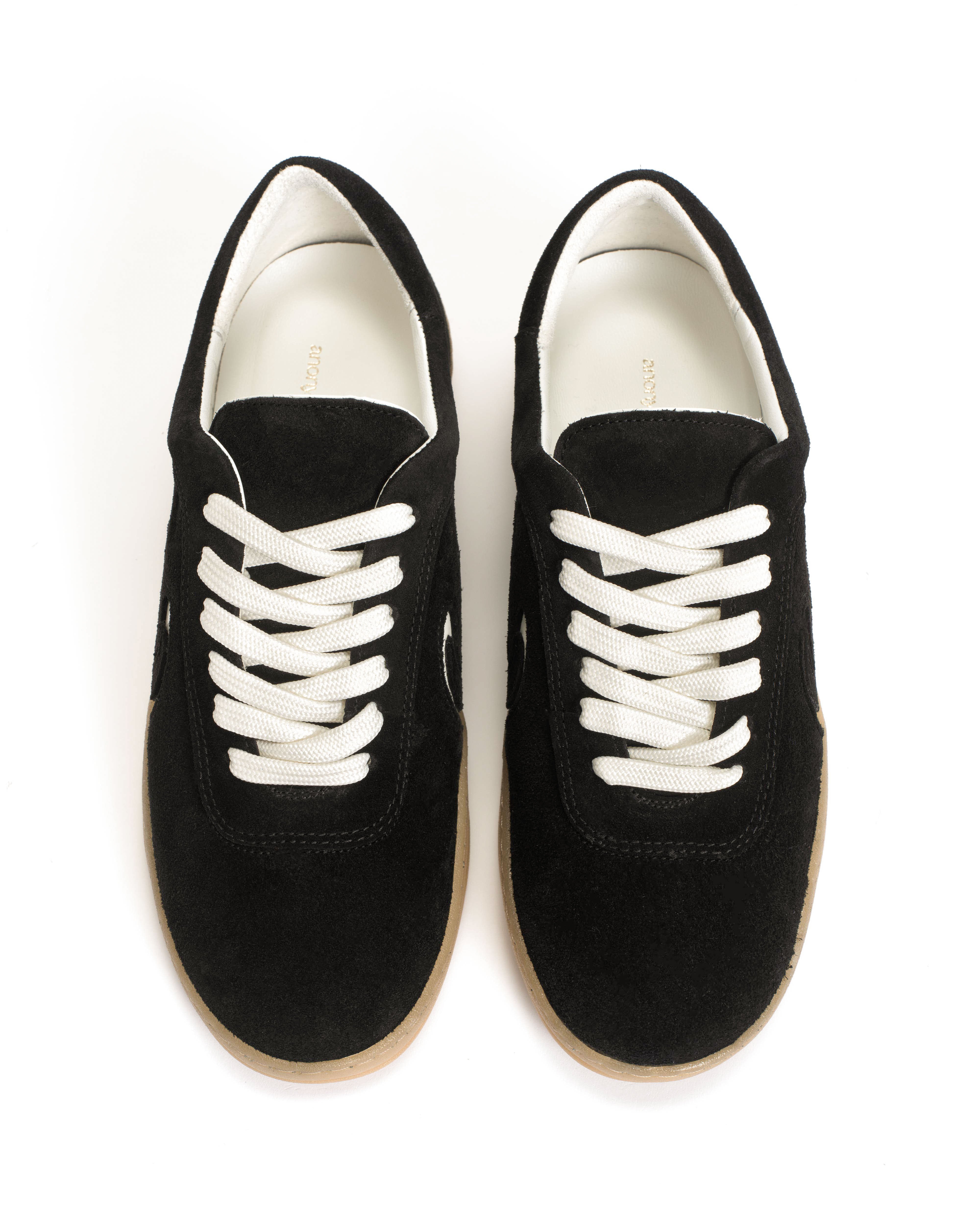 Blaire Calf suede & polished soft calf Black & white sand - Image 3