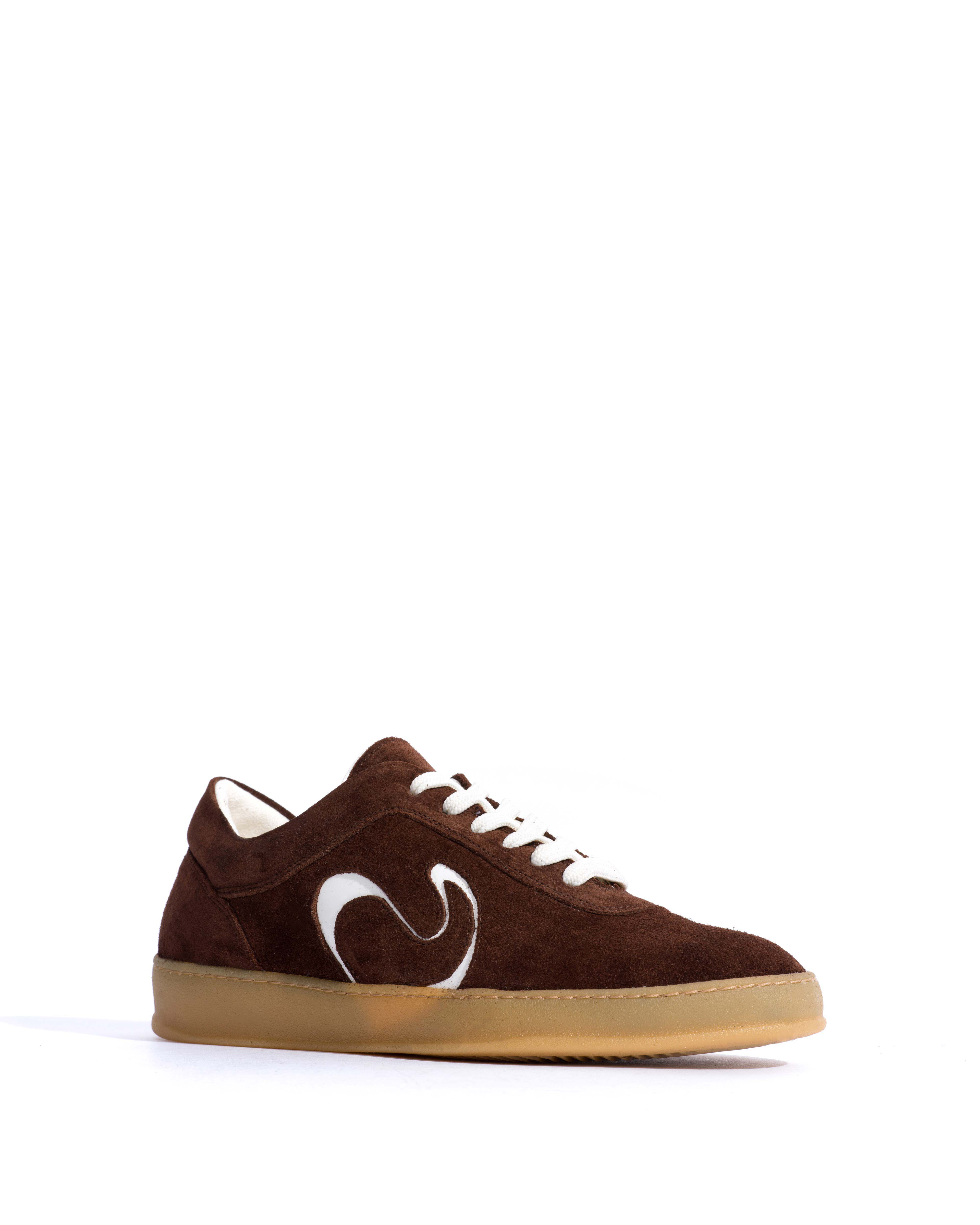 Blaire Calf suede & polished soft calf Chocolate & white sand - Image 2