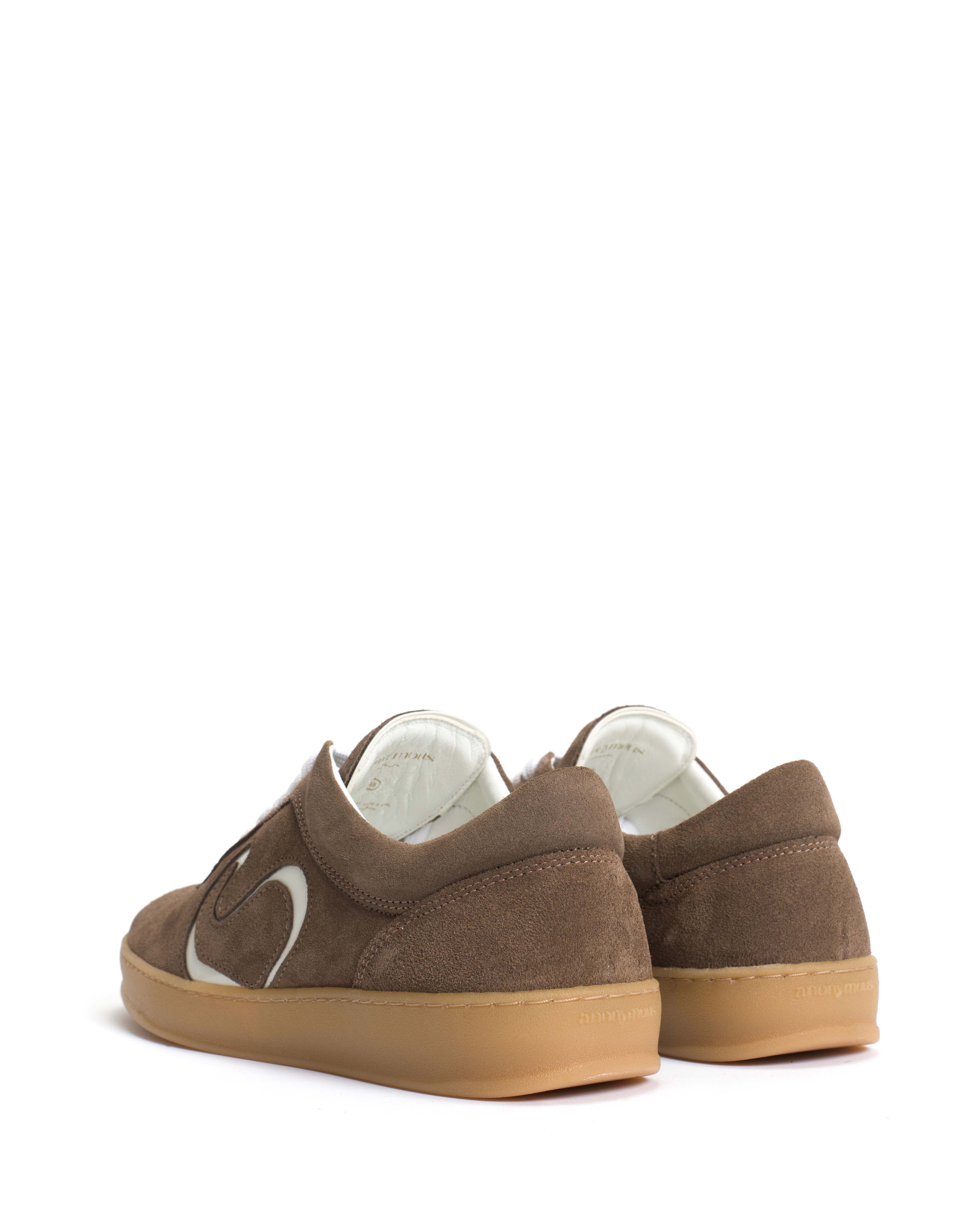Blaire Calf suede & polished soft calf Dark taupe & white sand - Image 4