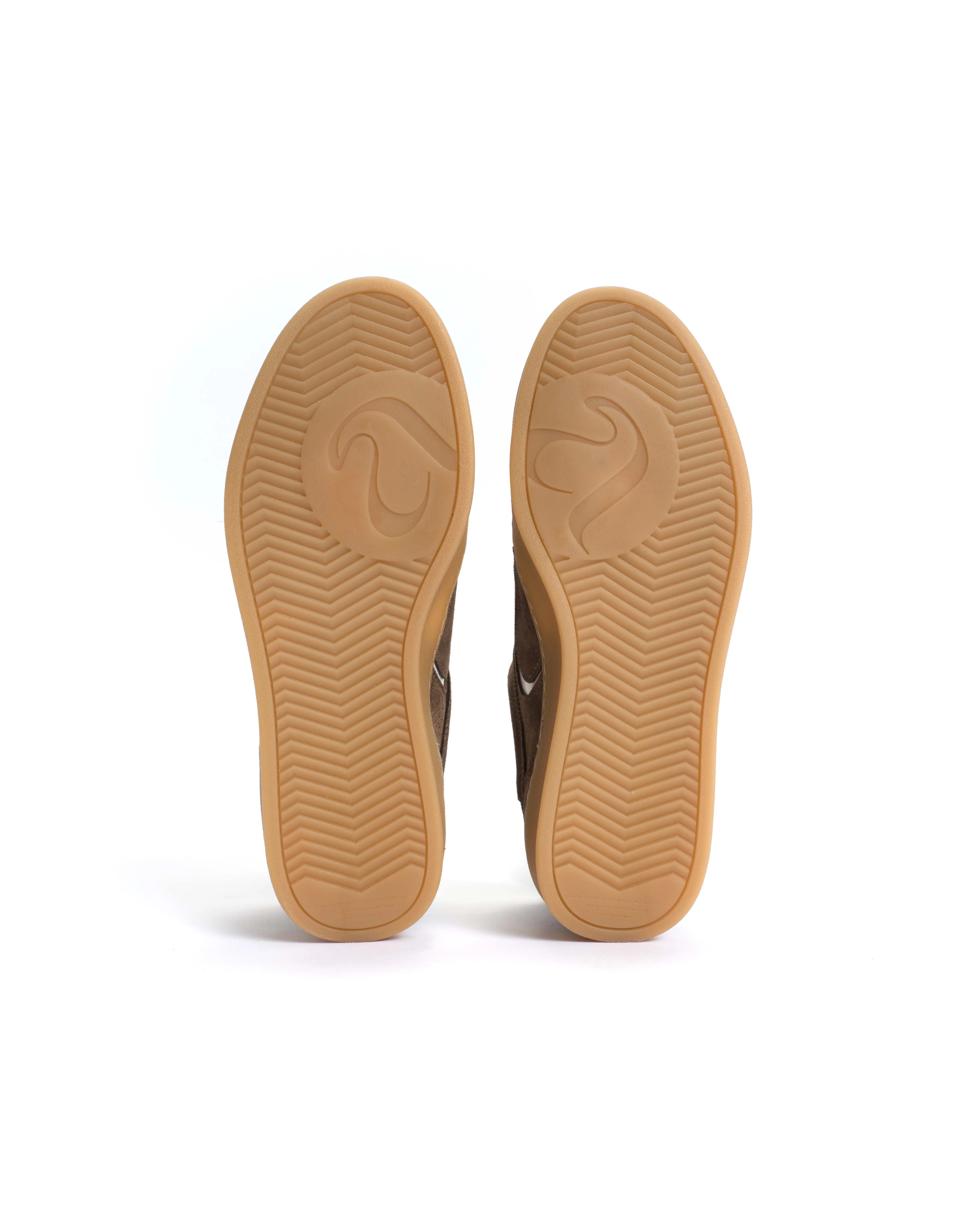 Blaire Calf suede & polished soft calf Dark taupe & white sand - Image 6