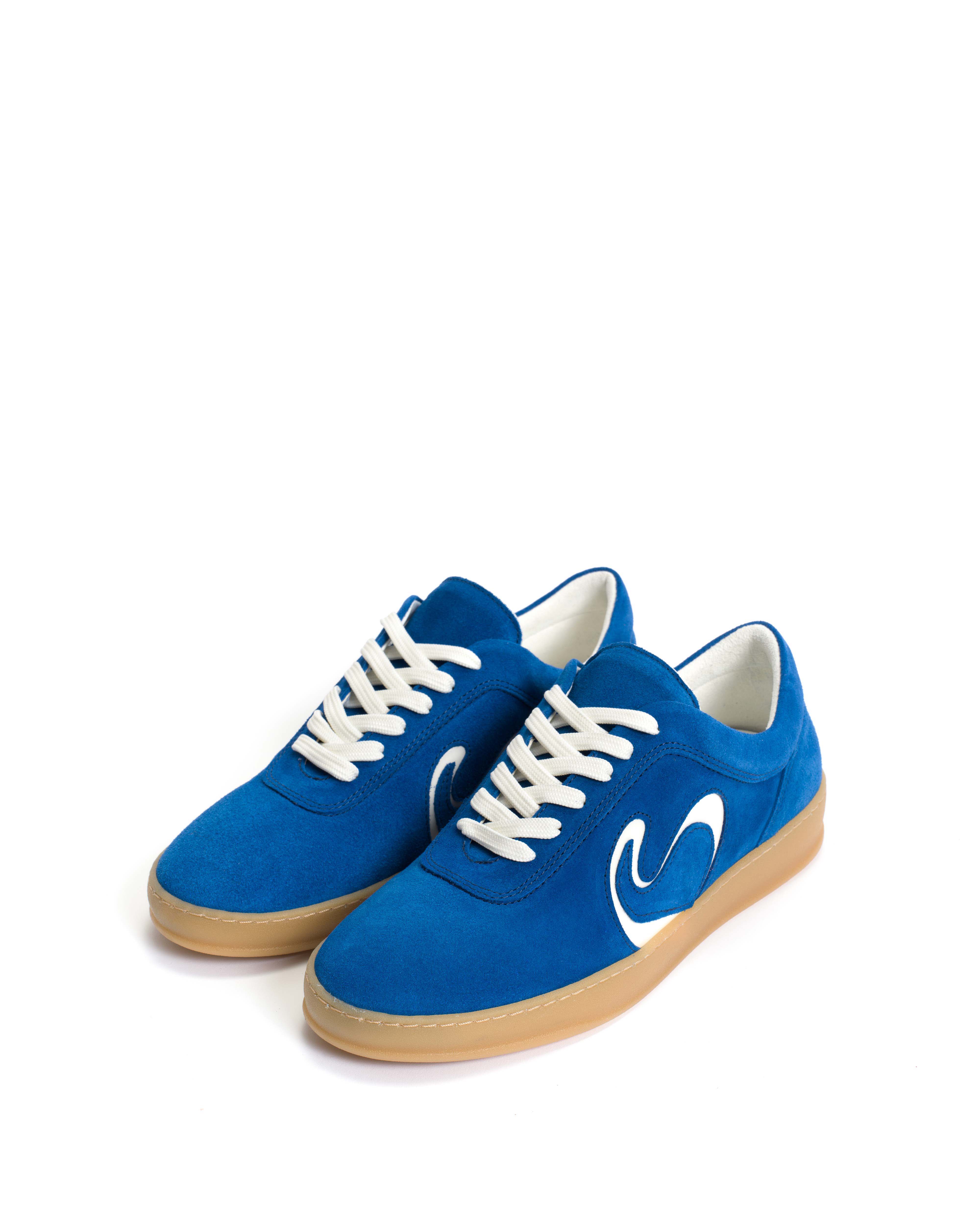 Blaire Calf suede & polished soft calf Electric blue & sand white - Image 2