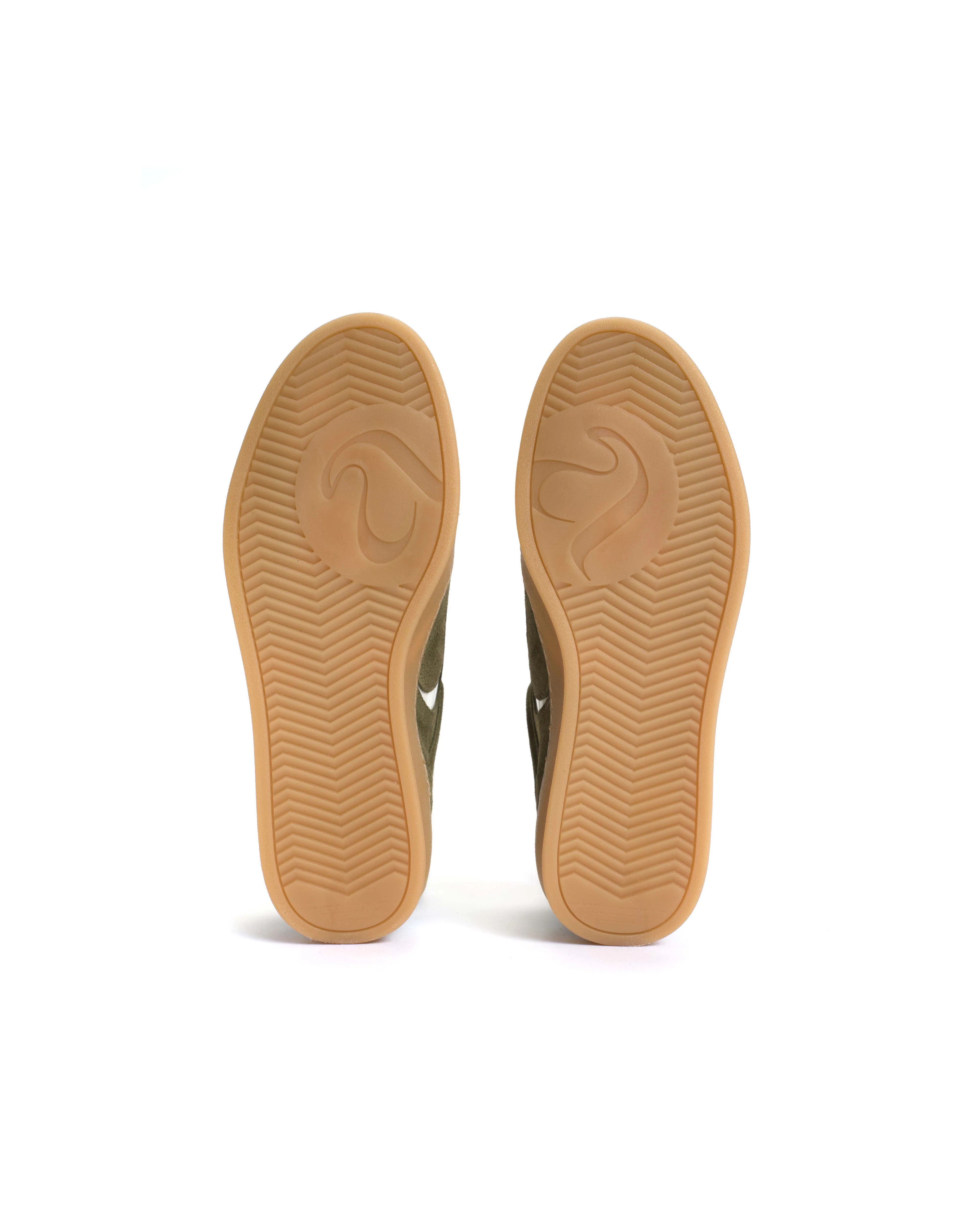 Blaire Calf suede & polished soft calf Olive green & white sand - Image 7