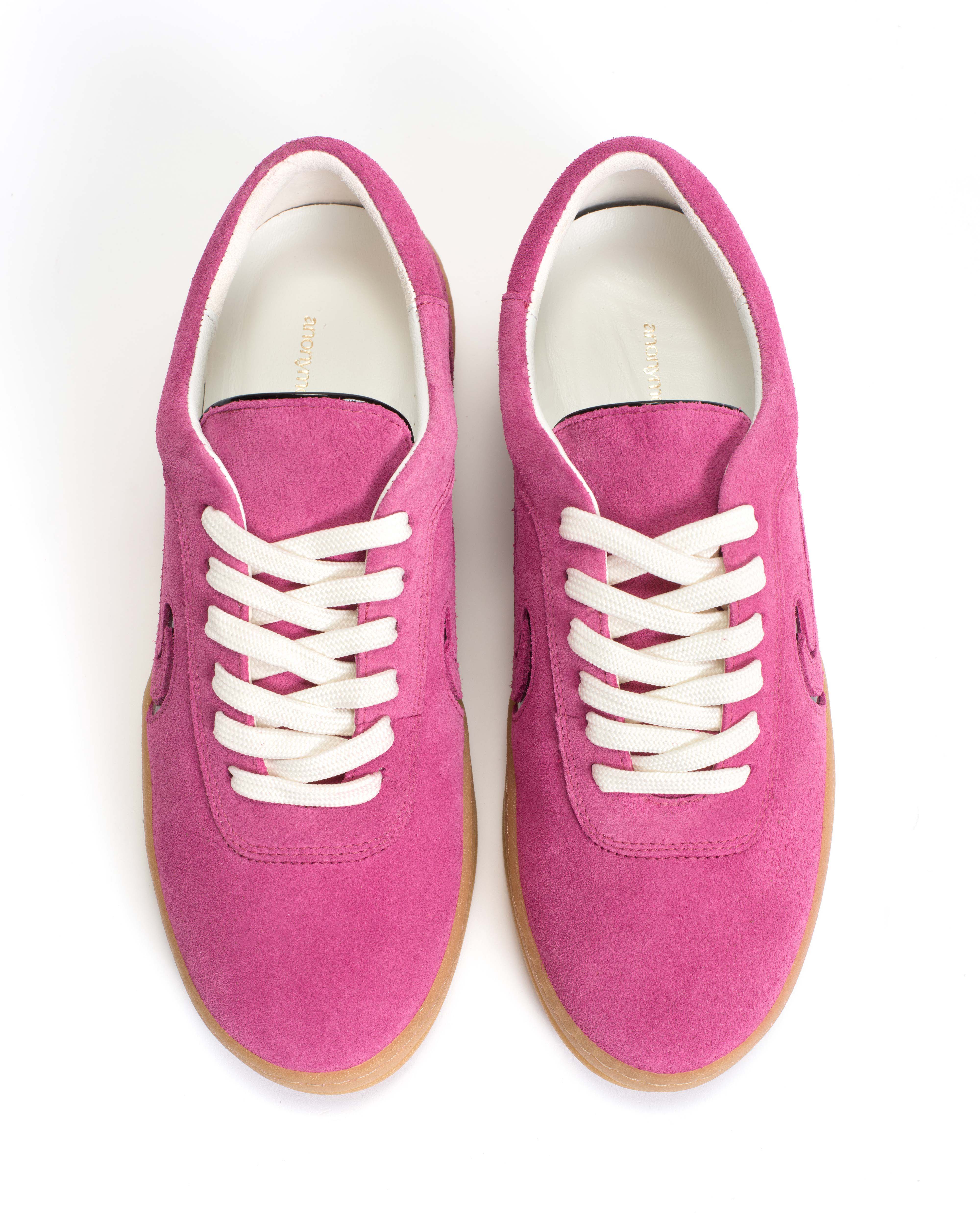 Blaire Calf suede & polished soft calf Raspberry sorbet & black - Image 3
