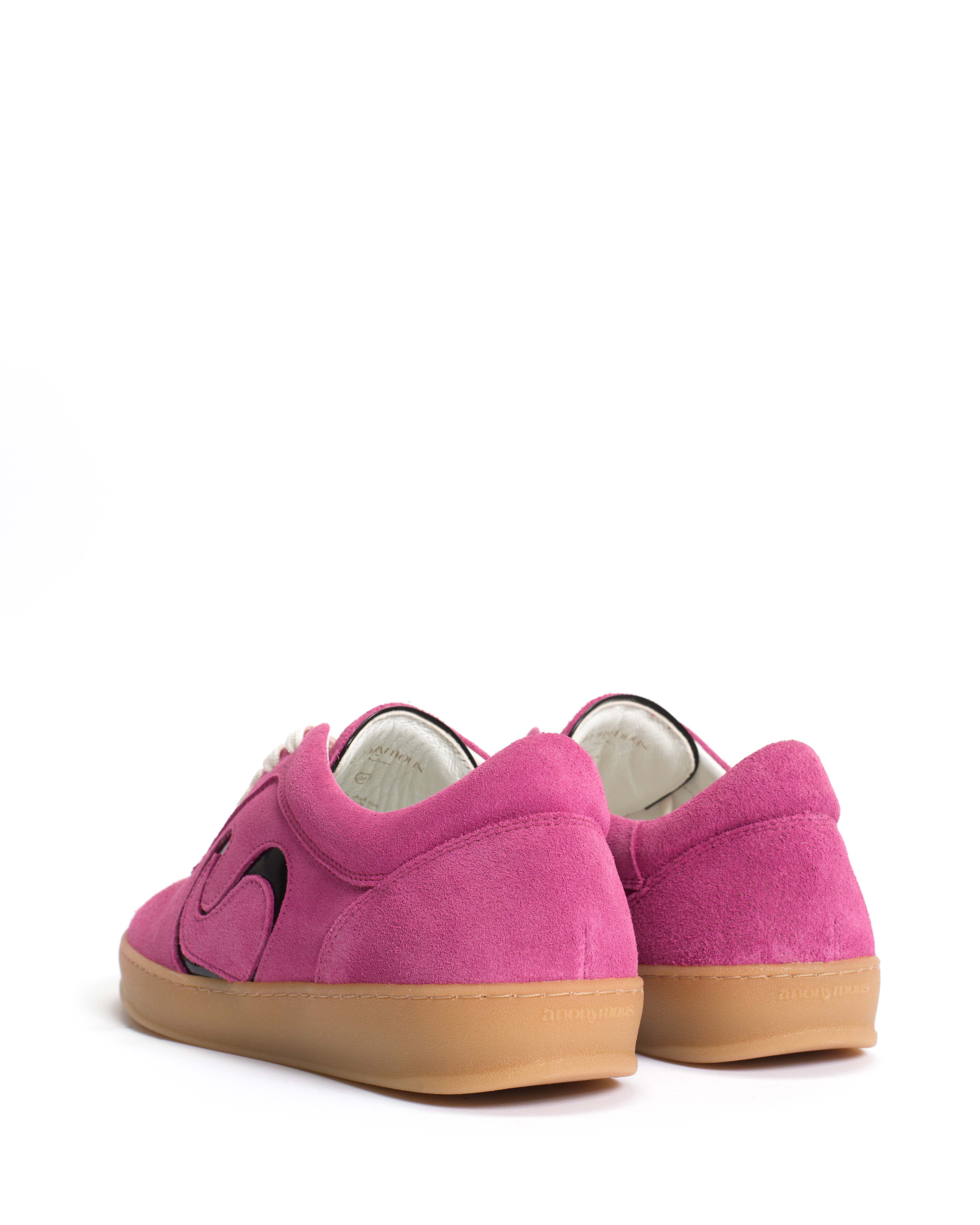 Blaire Calf suede & polished soft calf Raspberry sorbet & black - Image 4
