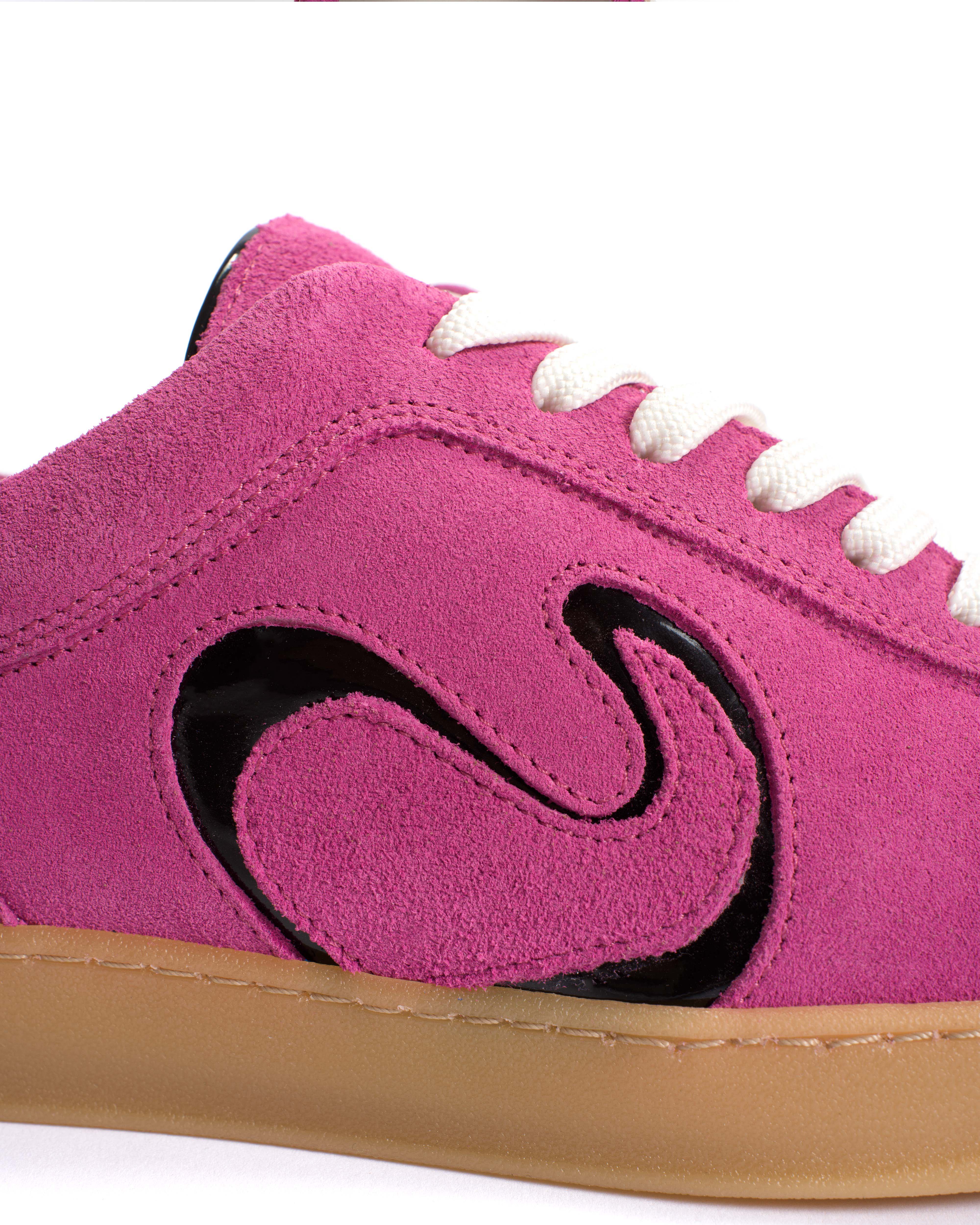 Blaire Calf suede & polished soft calf Raspberry sorbet & black - Image 7