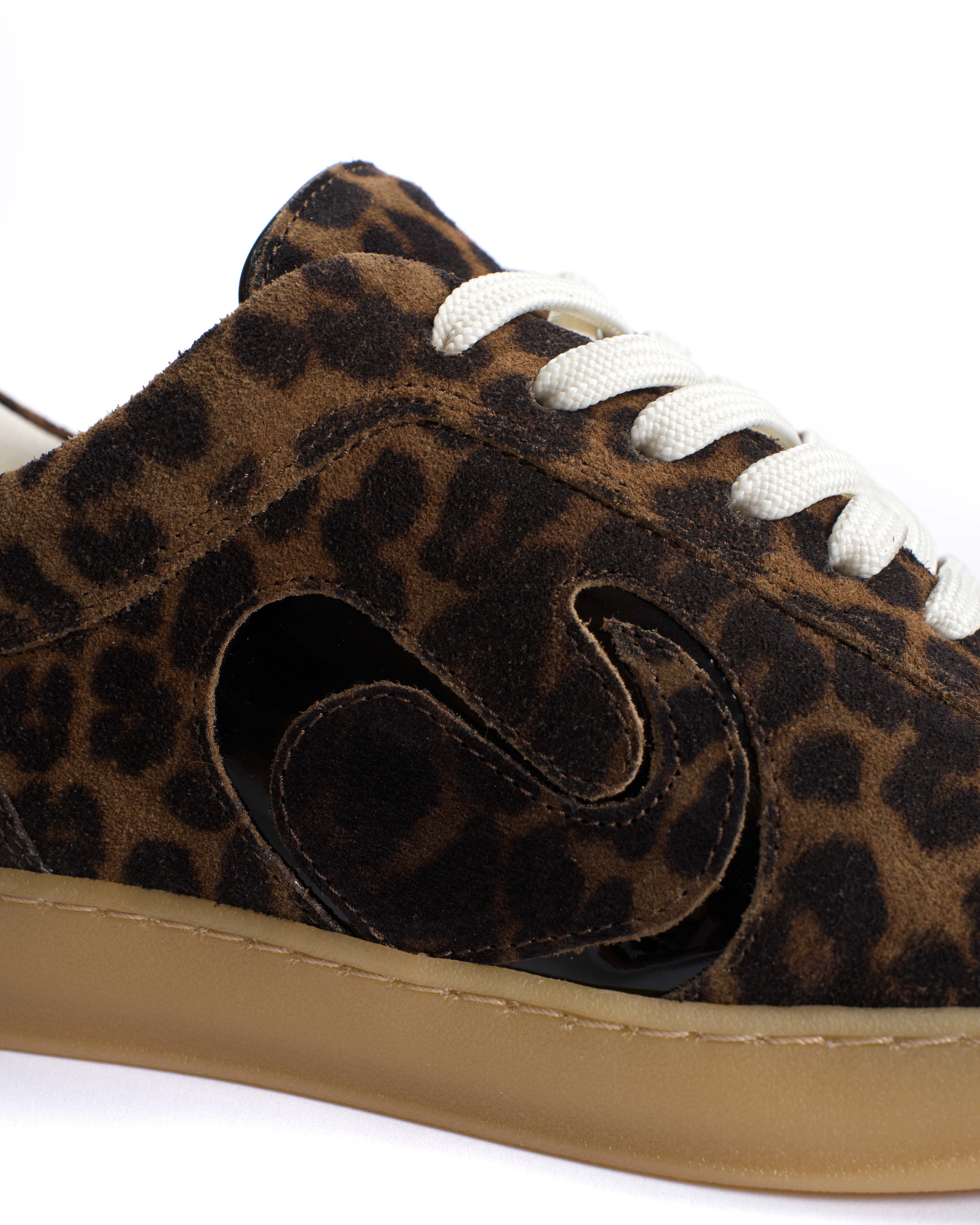 Blaire Calf suede print & polished soft calf Leopard & black - Image 8