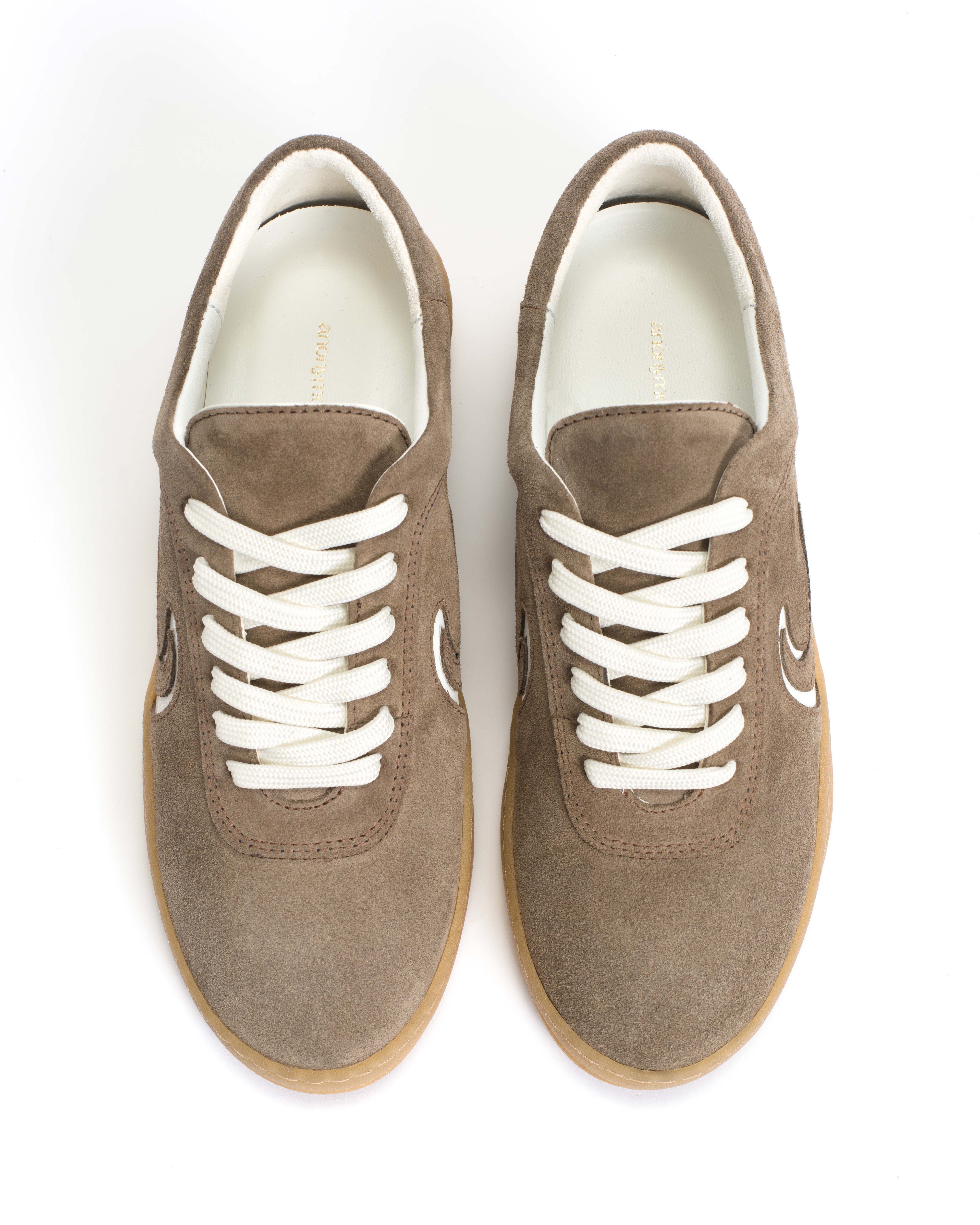 Blaire Calf suede & sleek leather Mushroom & sand white - Image 2