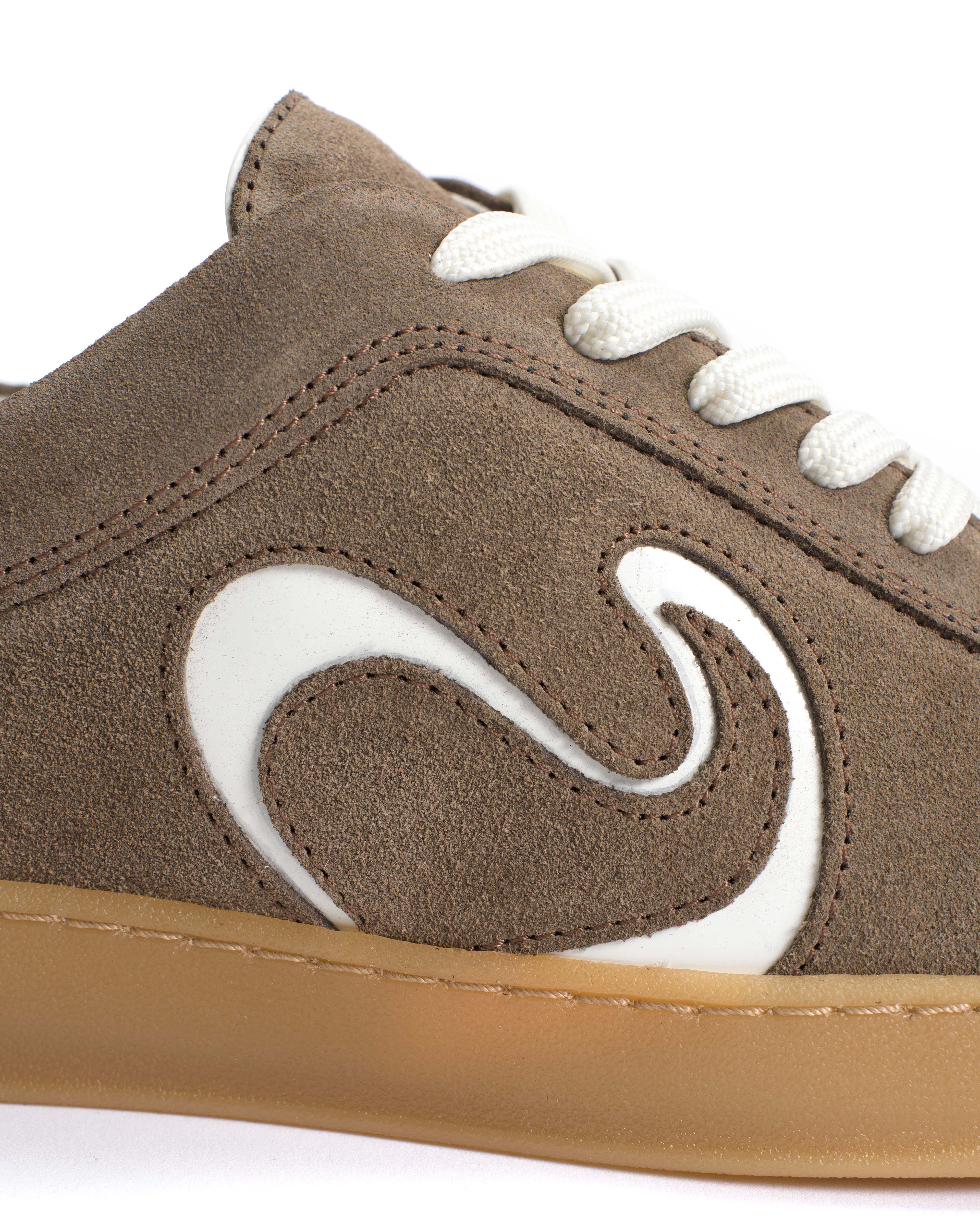 Blaire Calf suede & sleek leather Mushroom & sand white - Image 6
