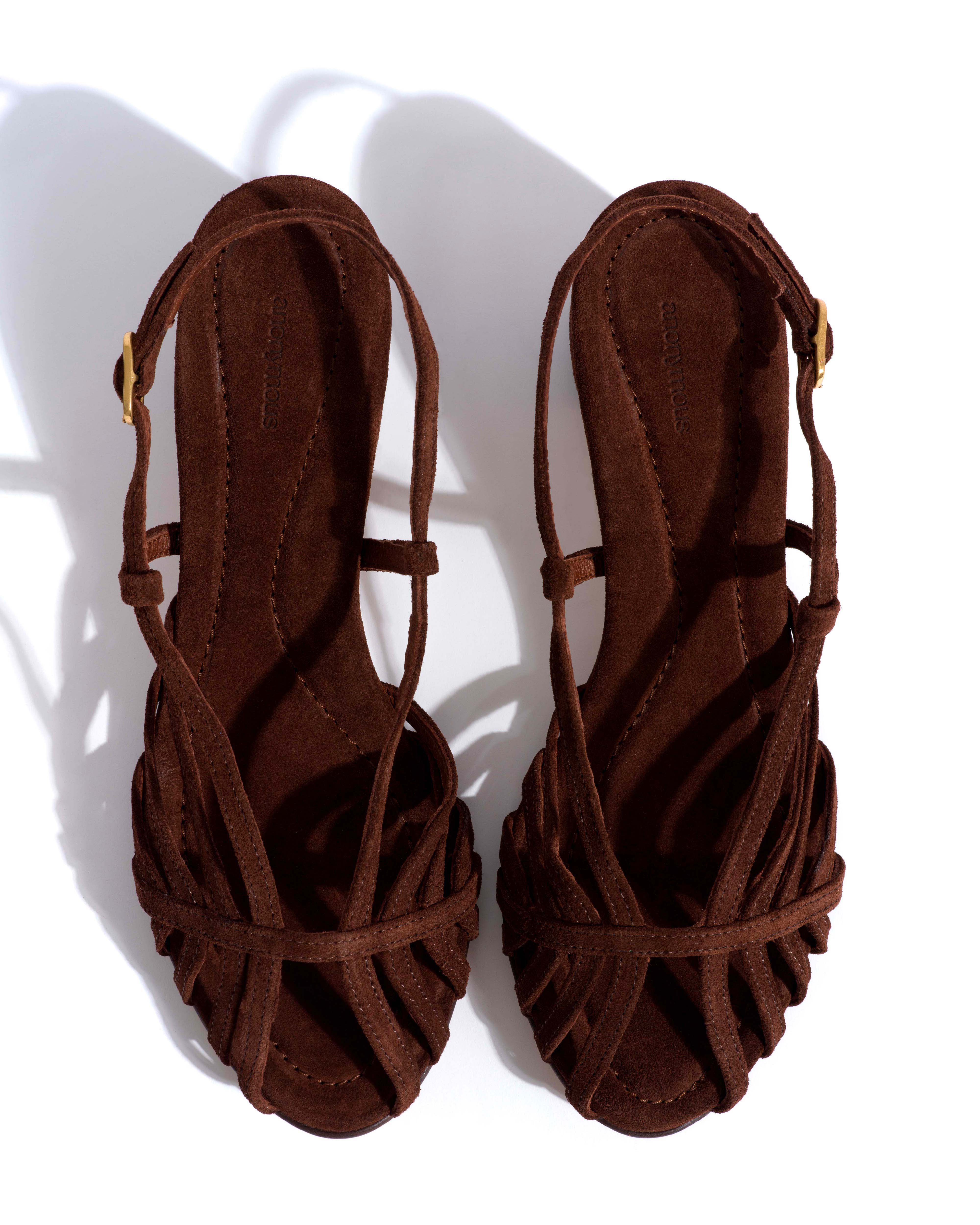 Briddie 50 Calf suede Chocolate - Image 4
