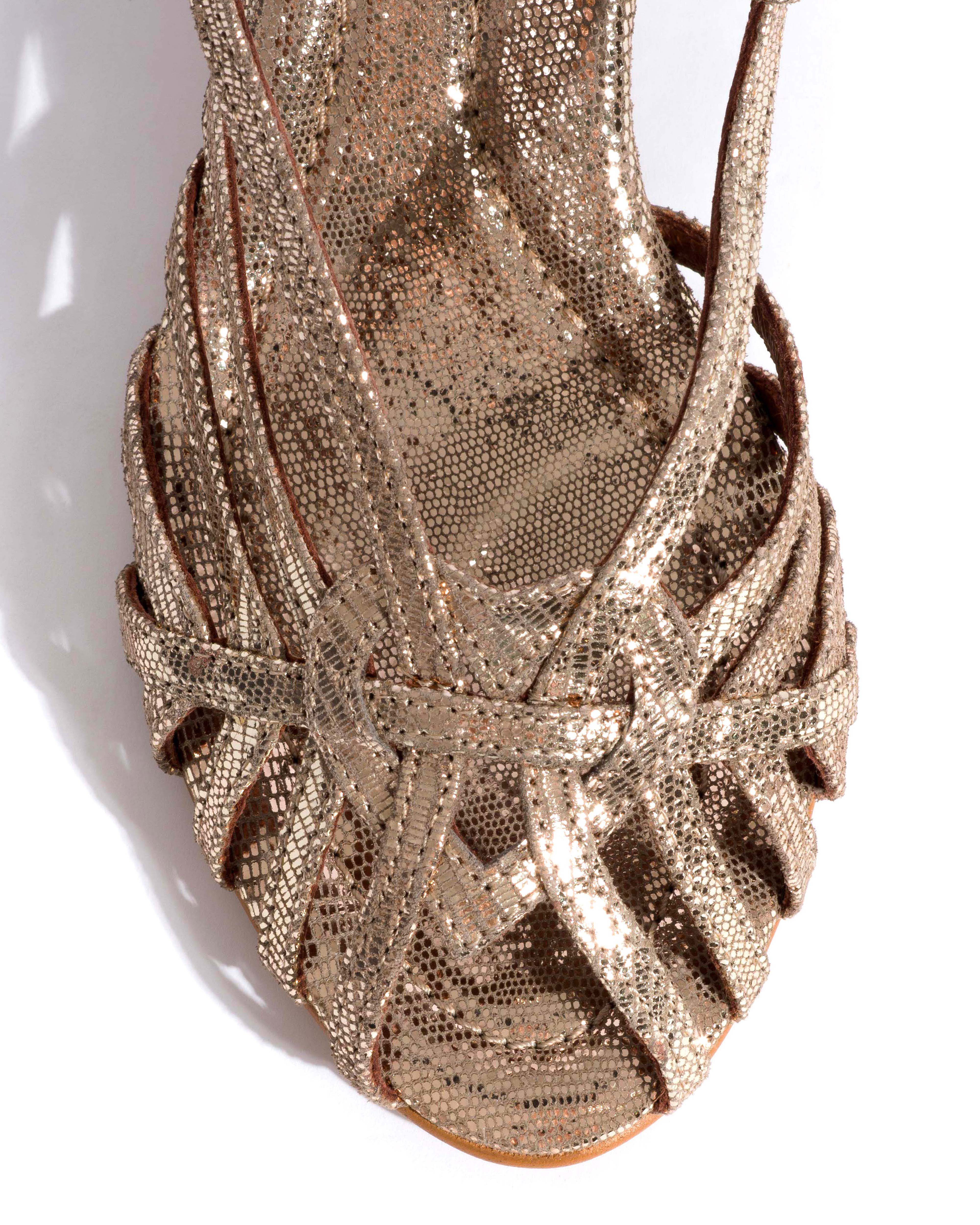 Briddie 50 heart Lizard metallic goat Vintage champagne - Image 5