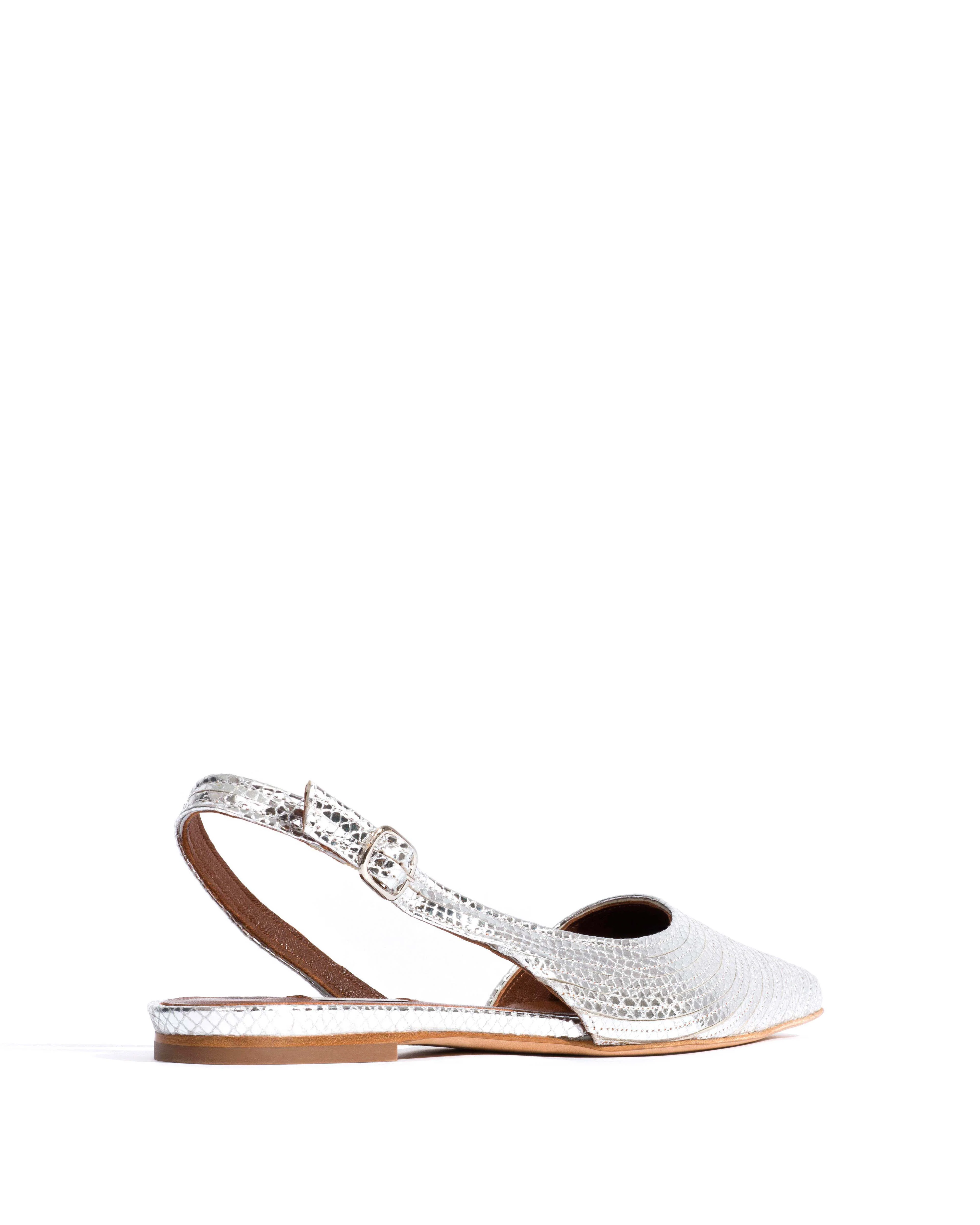 Carla 10 Snake metallic calf Silver - Image 4