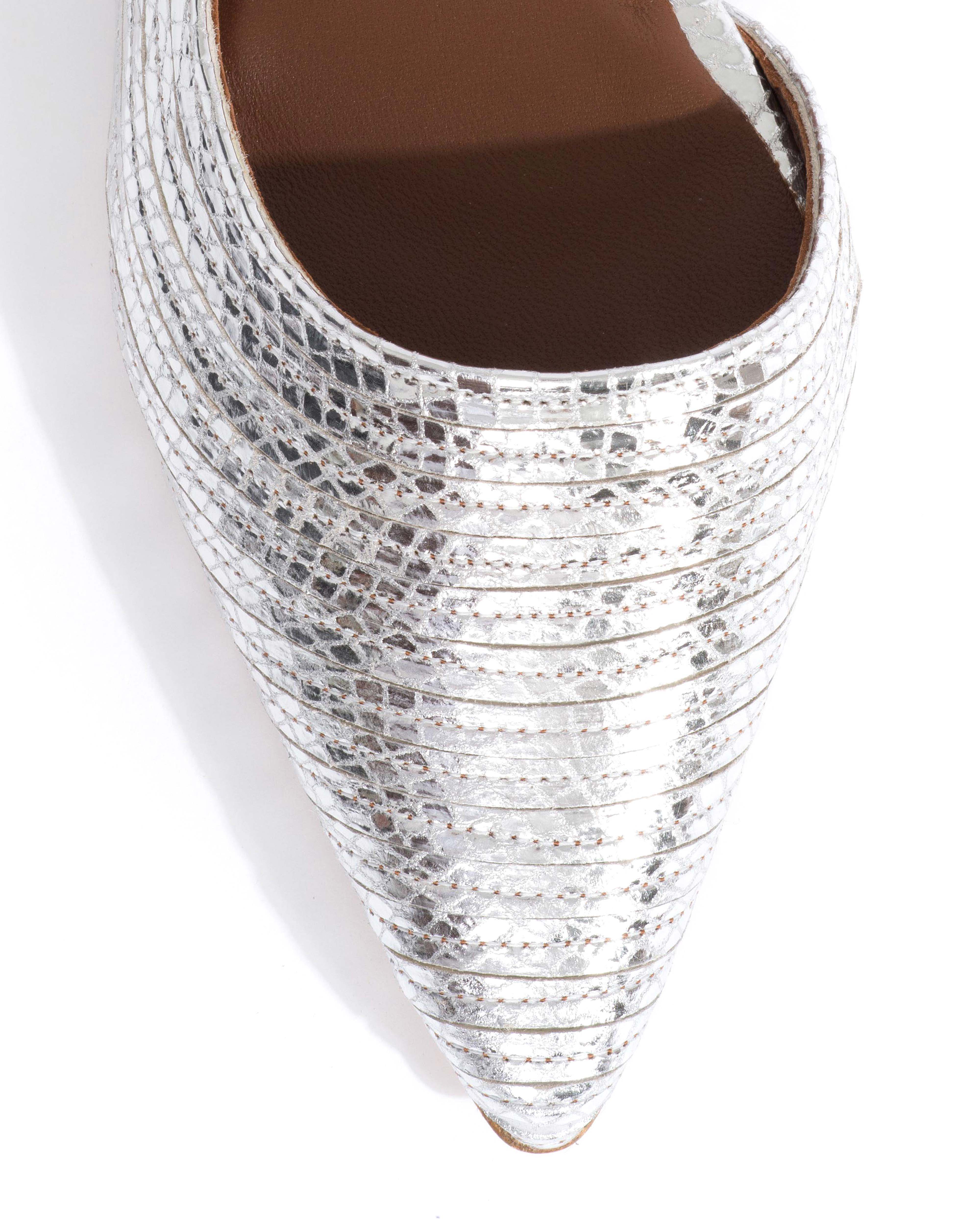 Carla 10 Snake metallic calf Silver - Image 6