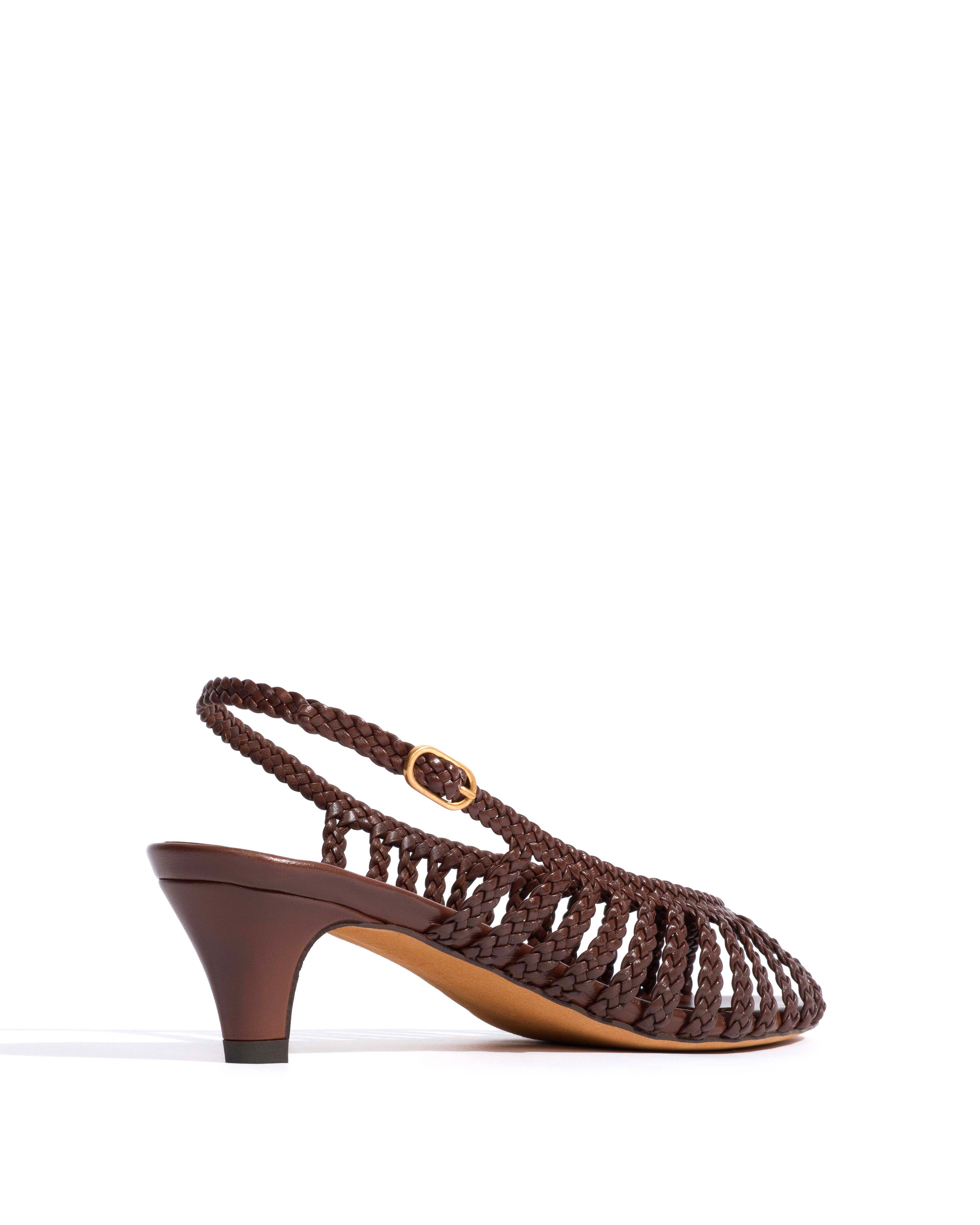 Carminho 40 hand-braided Hand-braided leather Chocolate - Image 3