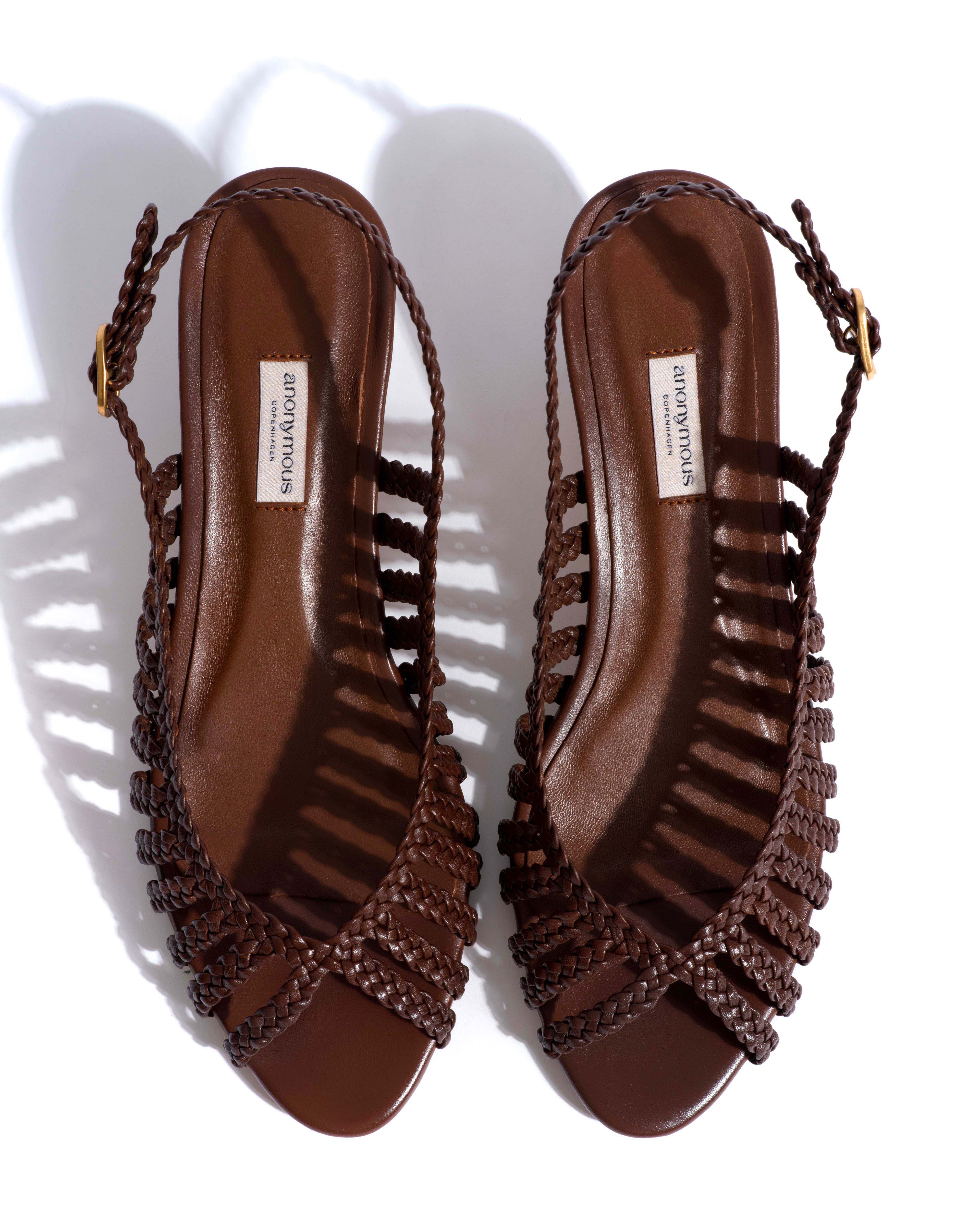 Carminho 40 hand-braided Hand-braided leather Chocolate - Image 4