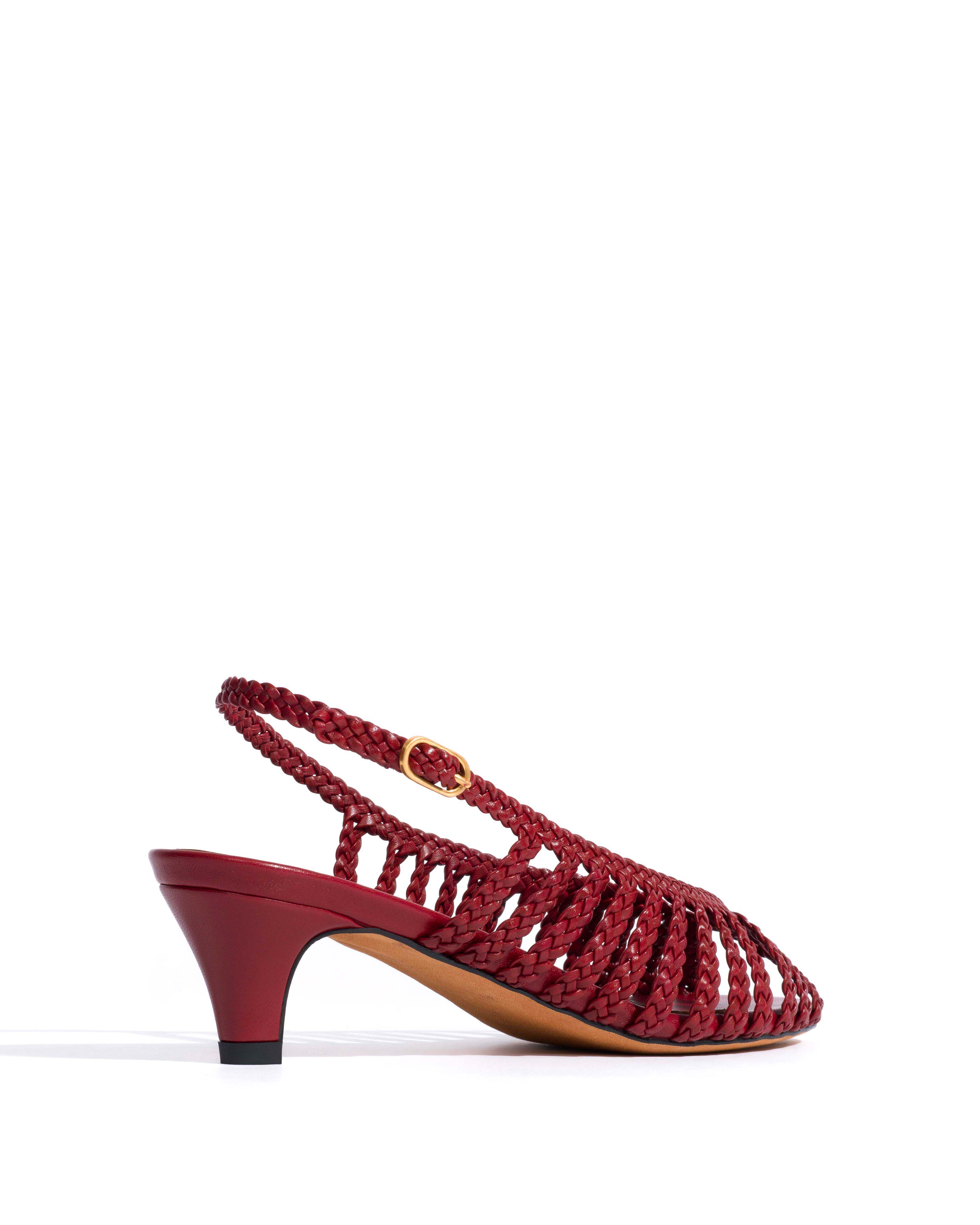 Carminho 40 hand-braided Hand-braided leather Pomegranate - Image 3