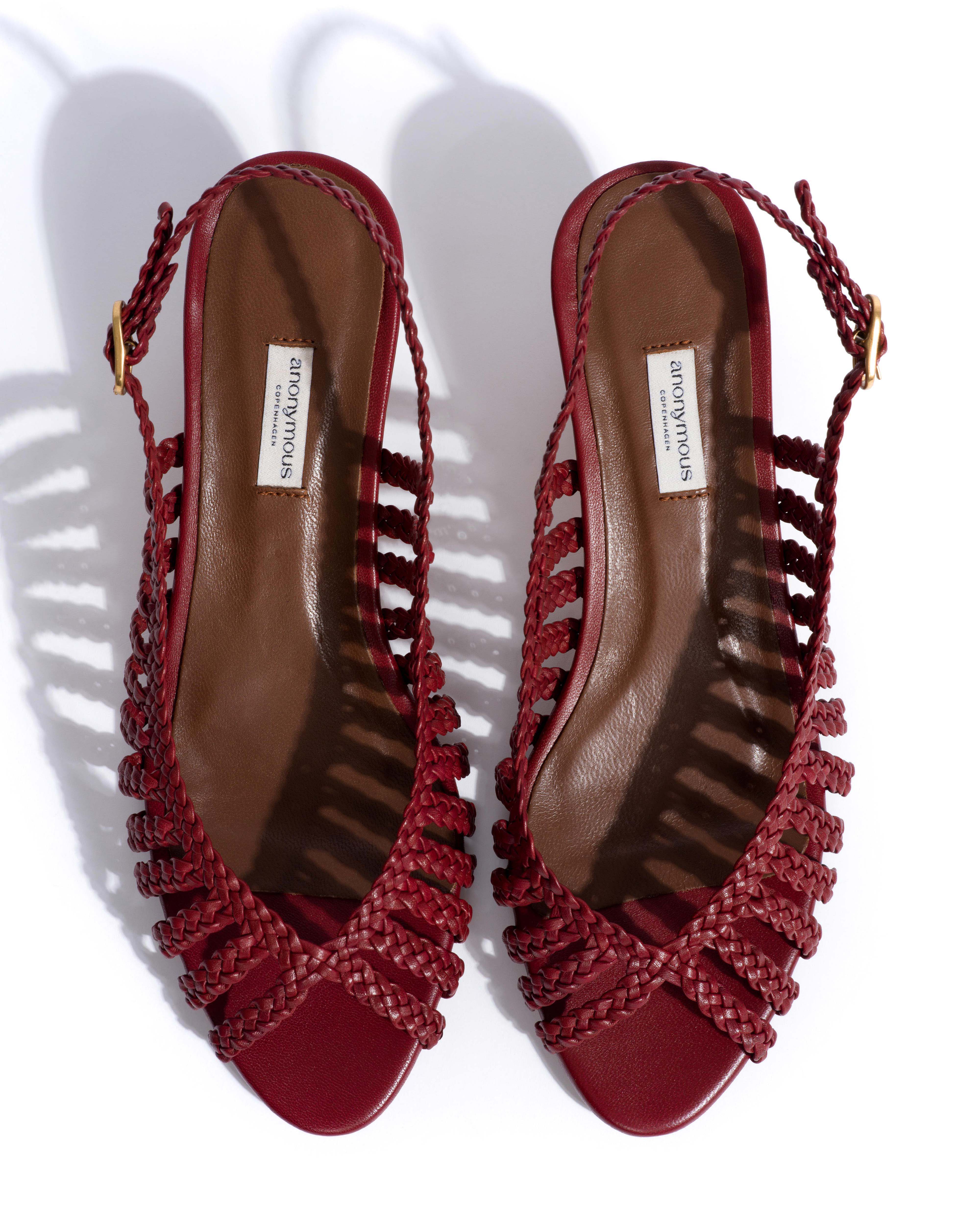 Carminho 40 hand-braided Hand-braided leather Pomegranate - Image 4