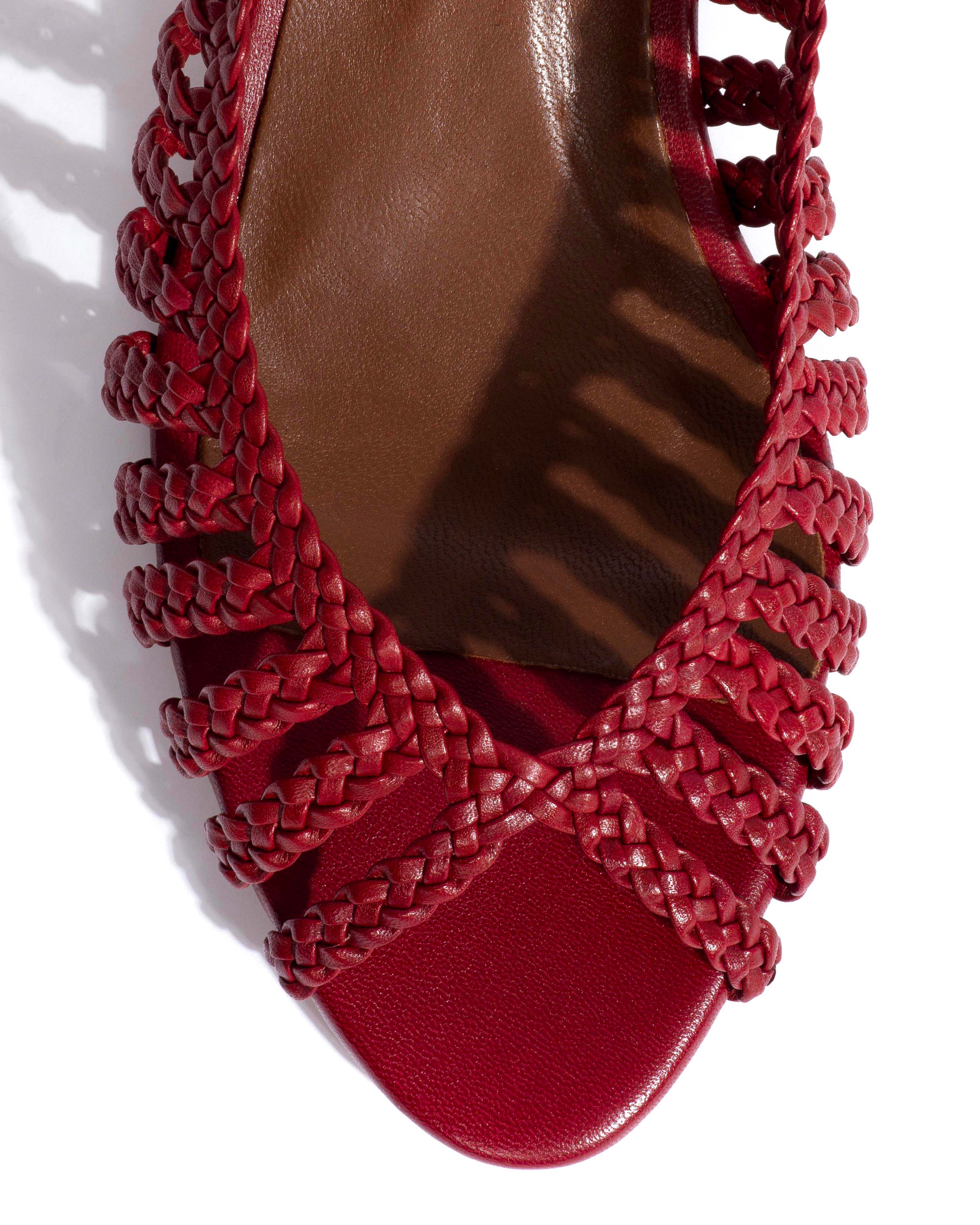 Carminho 40 hand-braided Hand-braided leather Pomegranate - Image 5