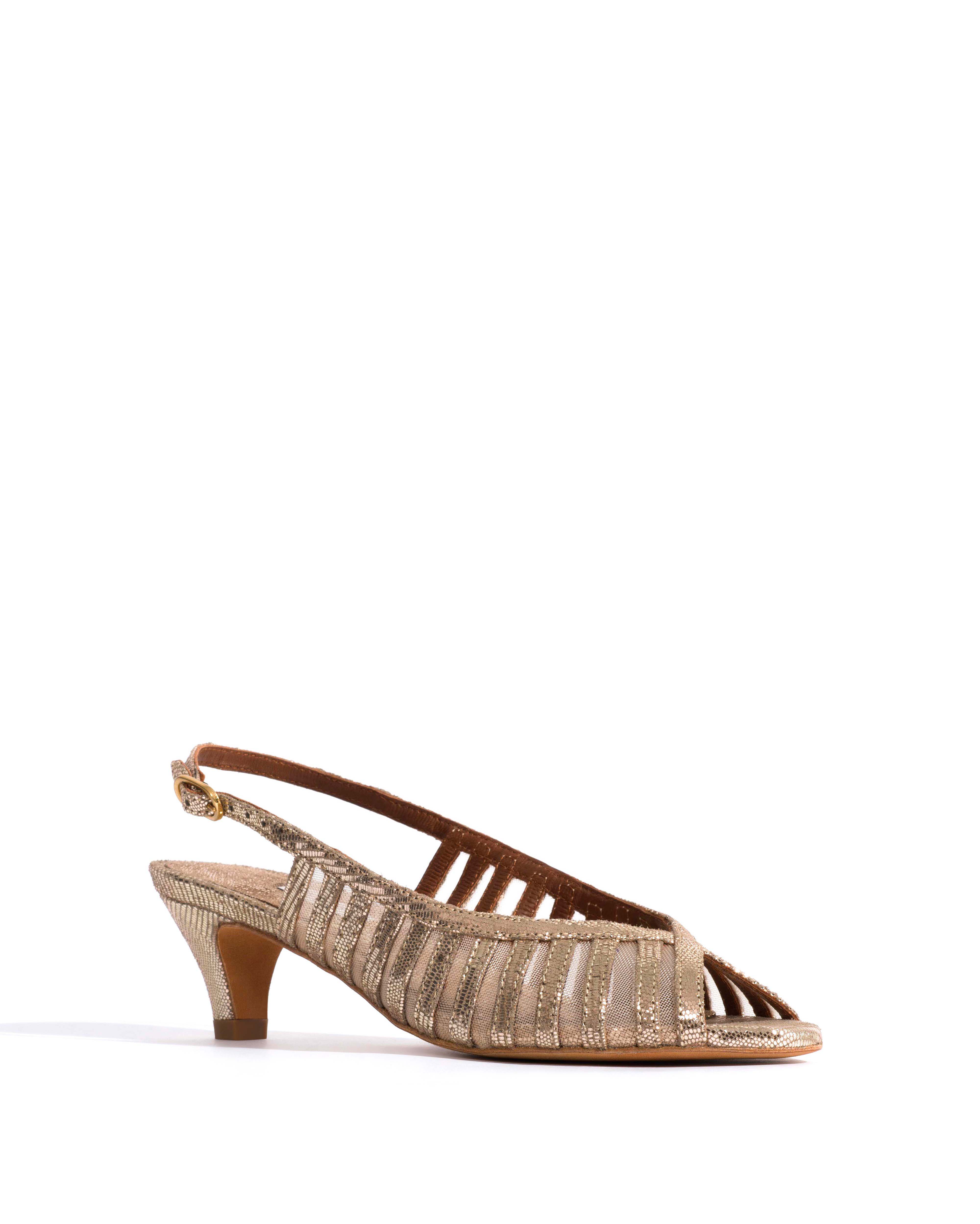 Carminho 40 mesh Lizard metallic goat & mesh Vintage champagne & gold - Image 2