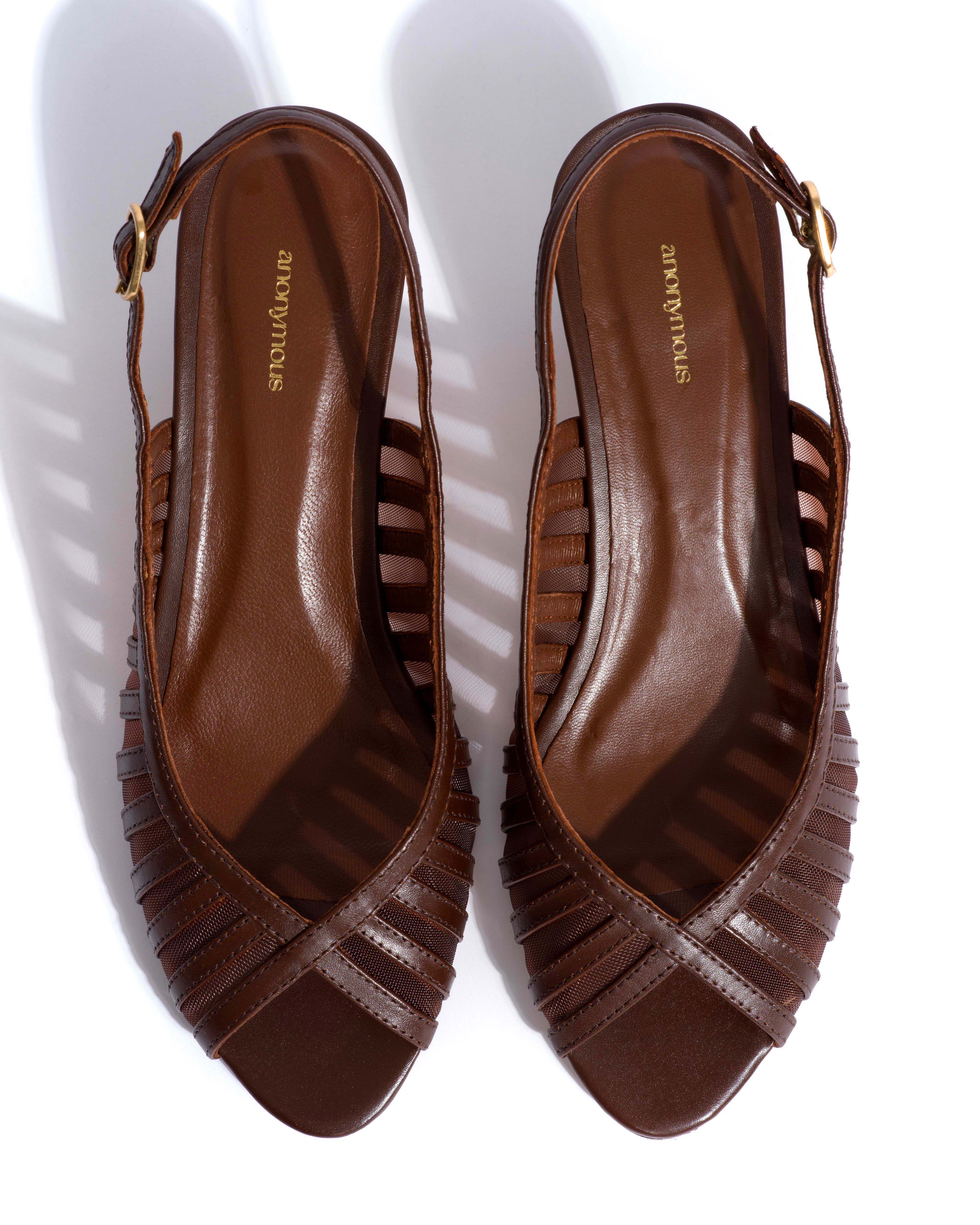 Carminho 40 mesh Shiny lamb & mesh Chocolate - Image 4
