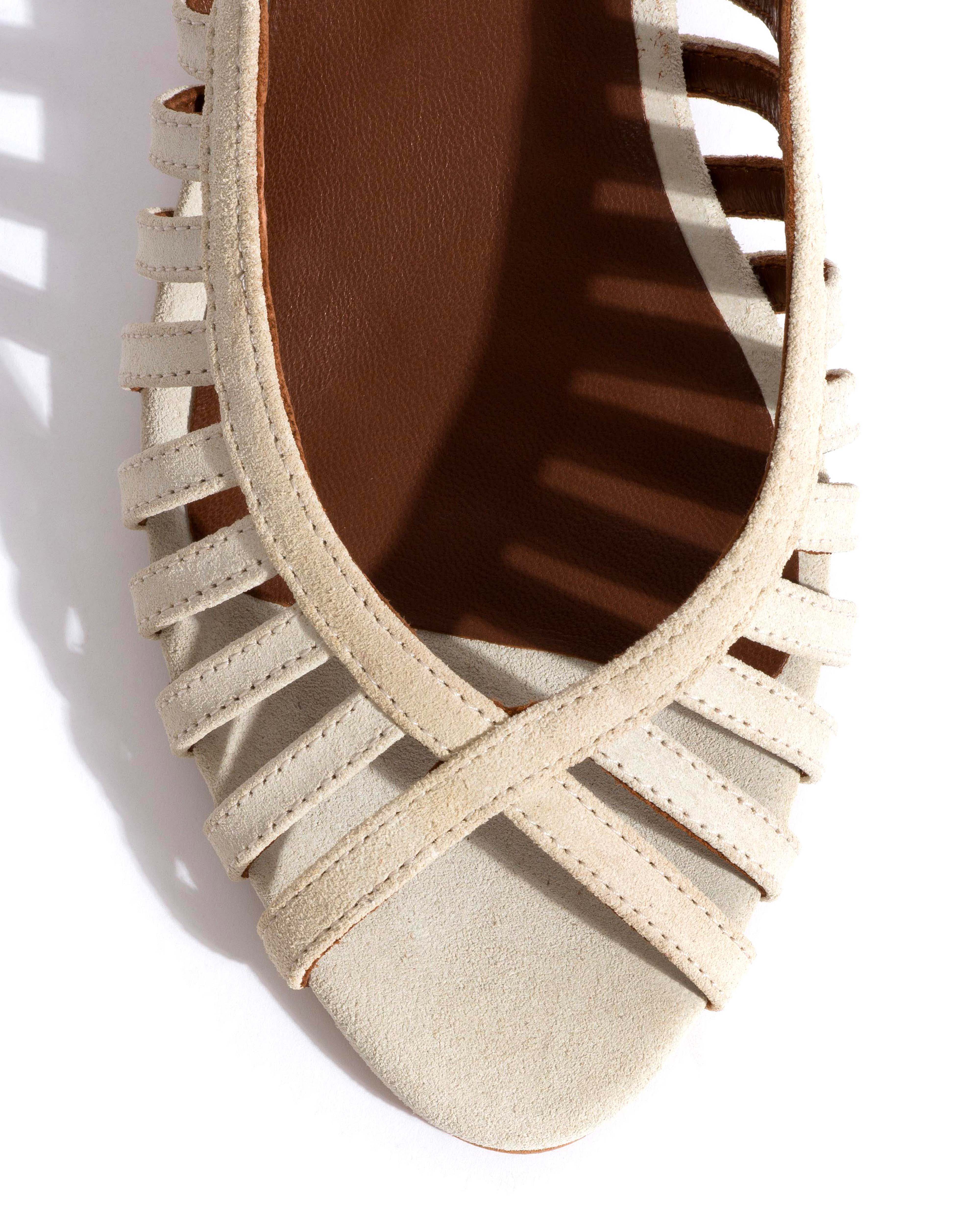 Carminho 40 stiletto Calf suede Antique white - Image 5