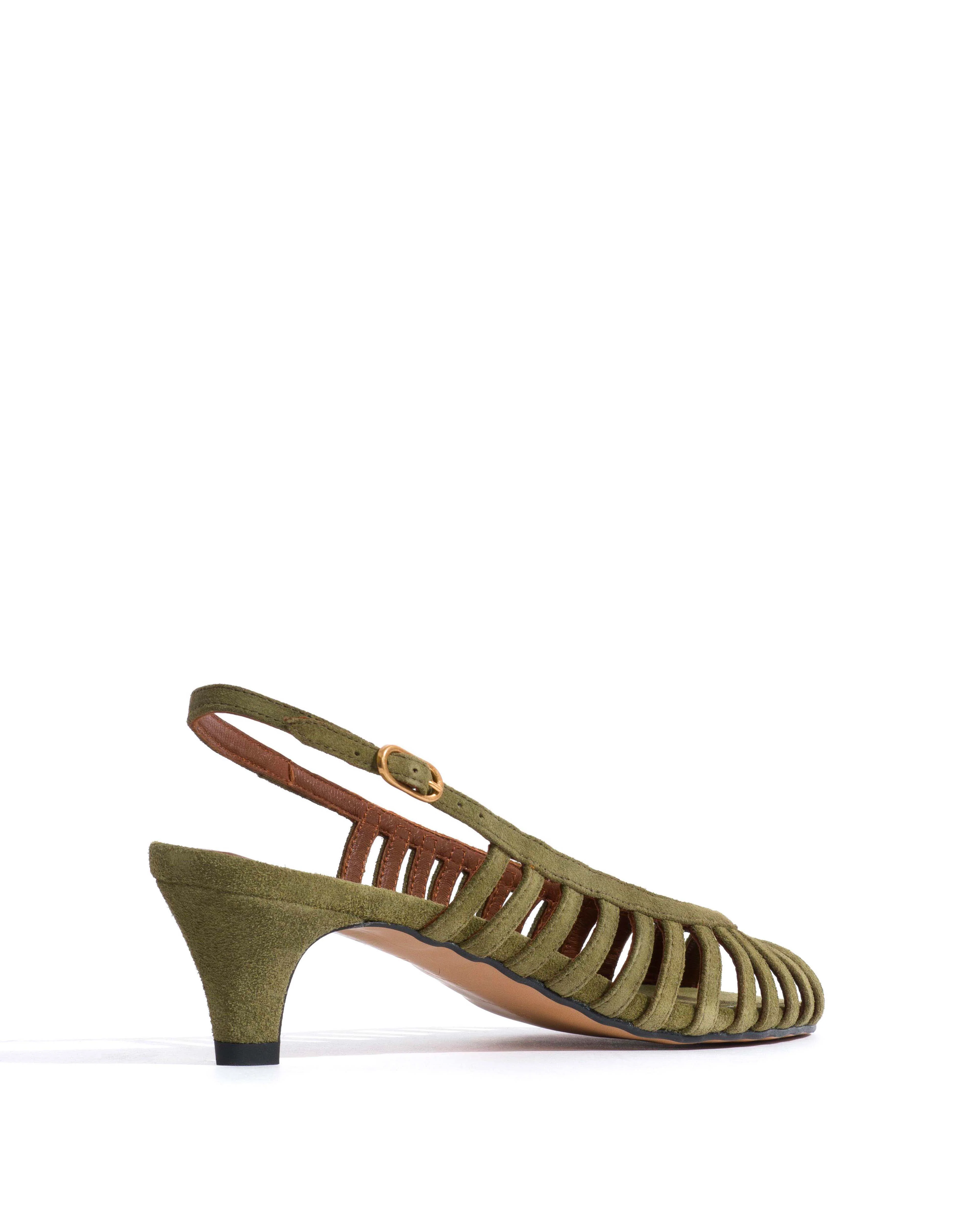 Carminho 40 stiletto Calf suede Olive green - Image 3