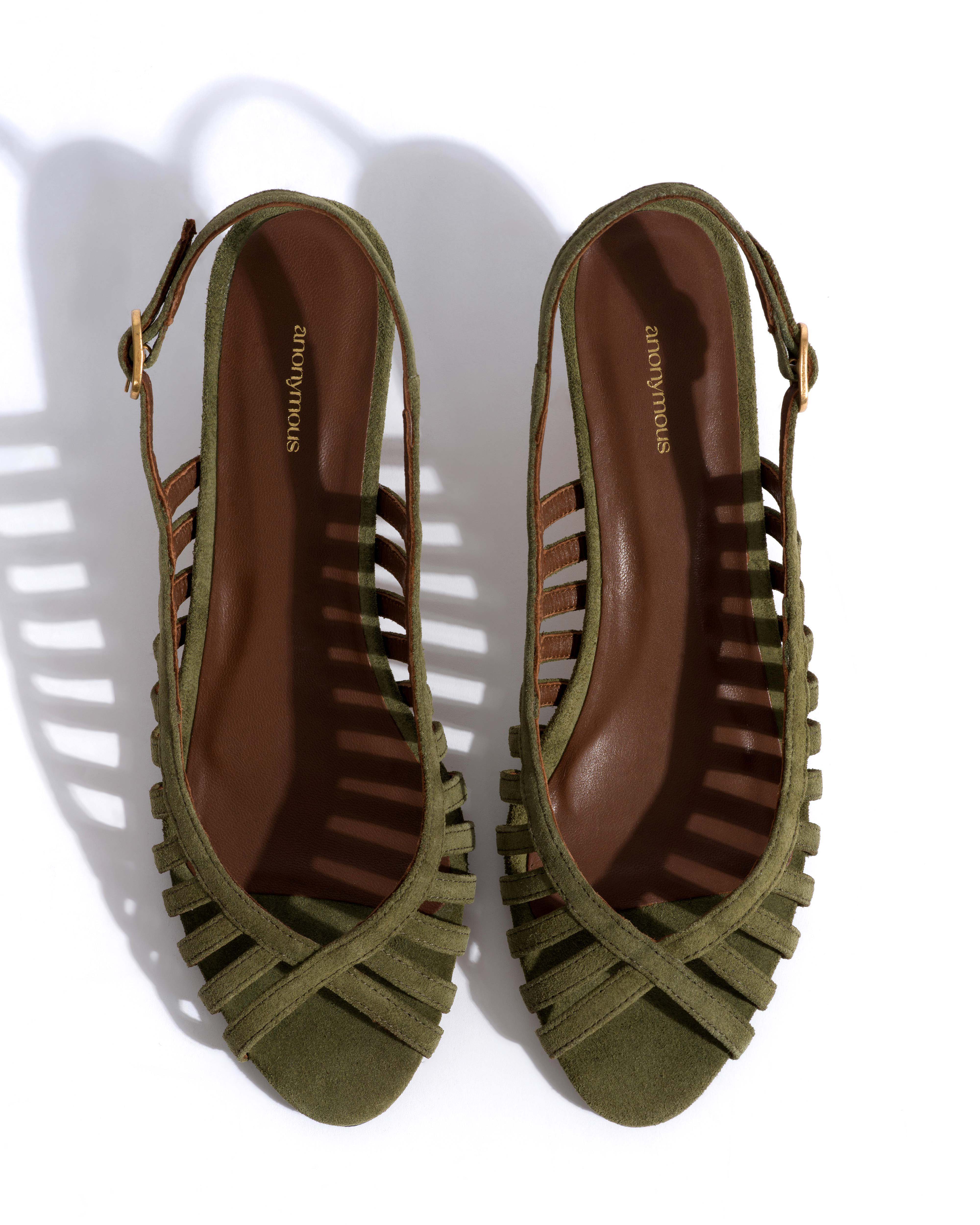 Carminho 40 stiletto Calf suede Olive green - Image 4