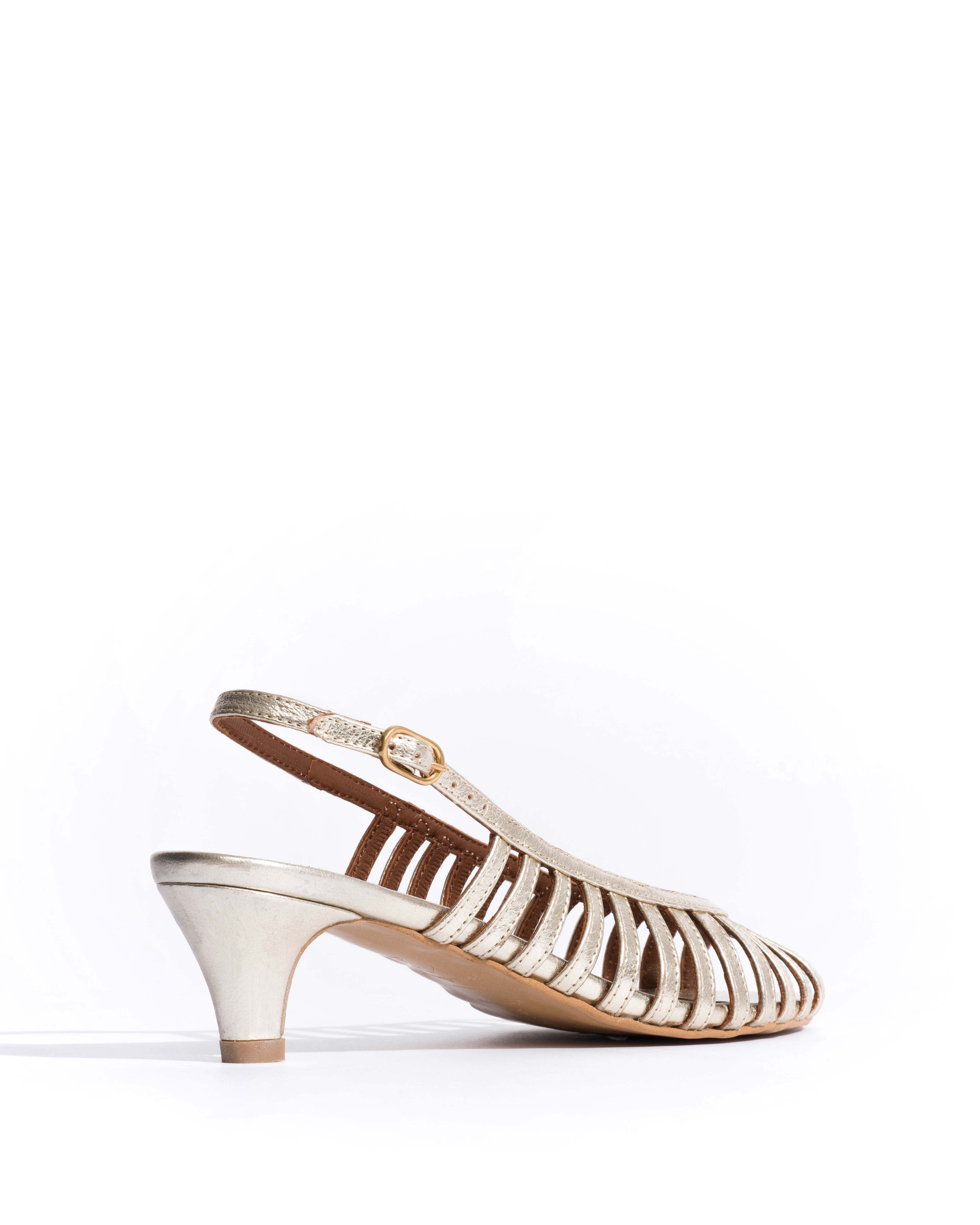 Carminho 40 stiletto Grained metallic goat Champagne - Image 3