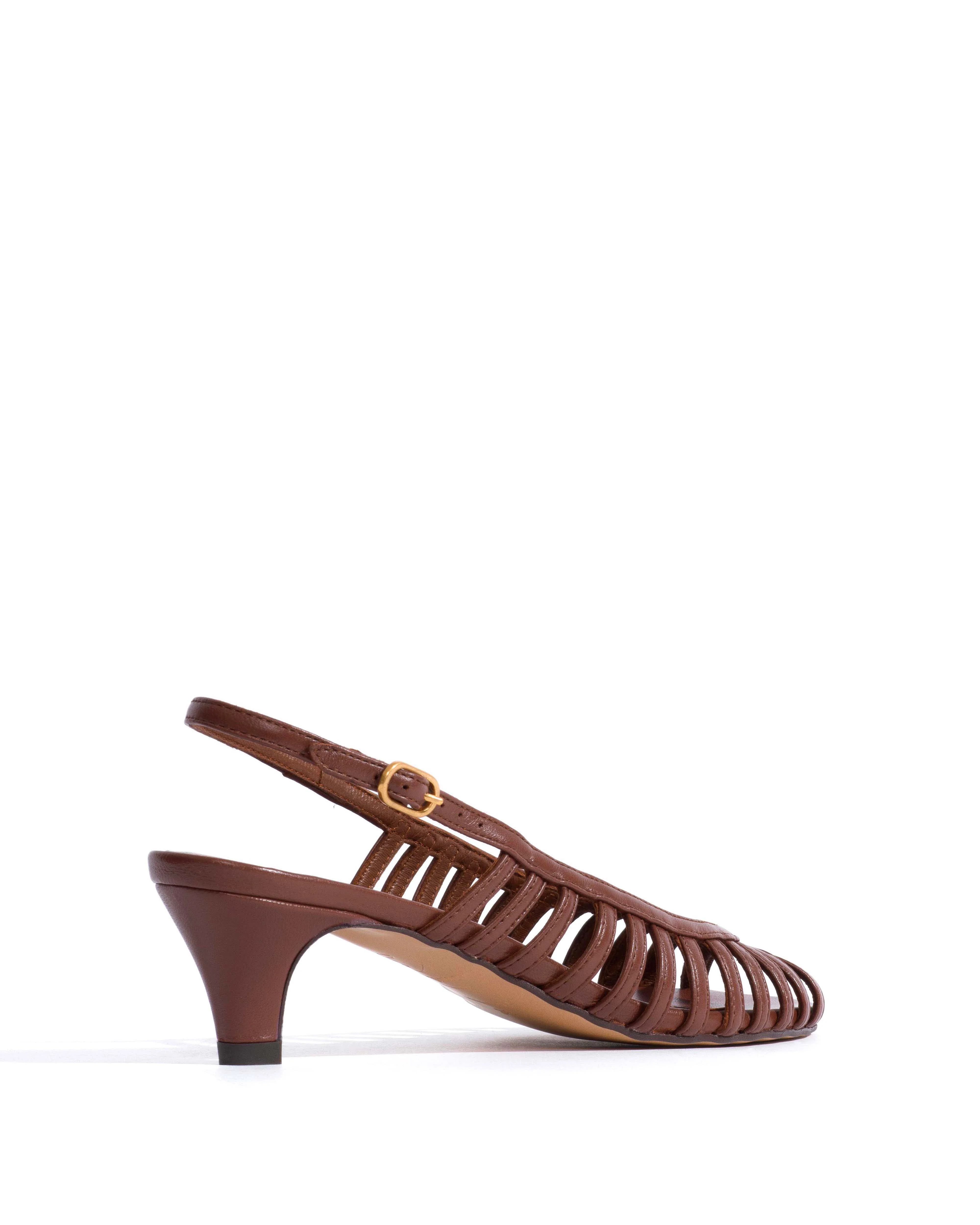 Carminho 40 stiletto Shiny lamb Chocolate - Image 3