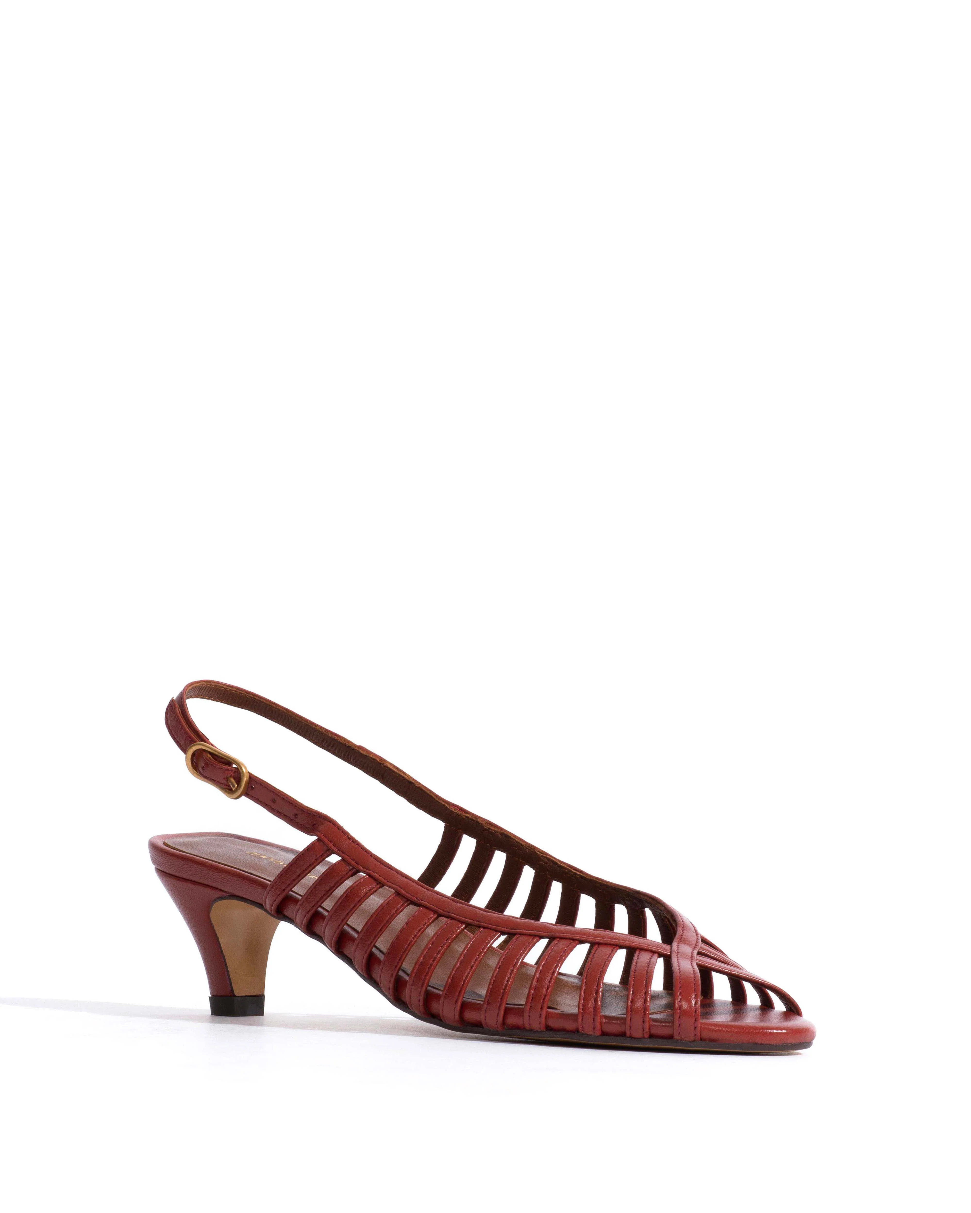 Carminho 40 stiletto Shiny lamb Terracotta - Image 2