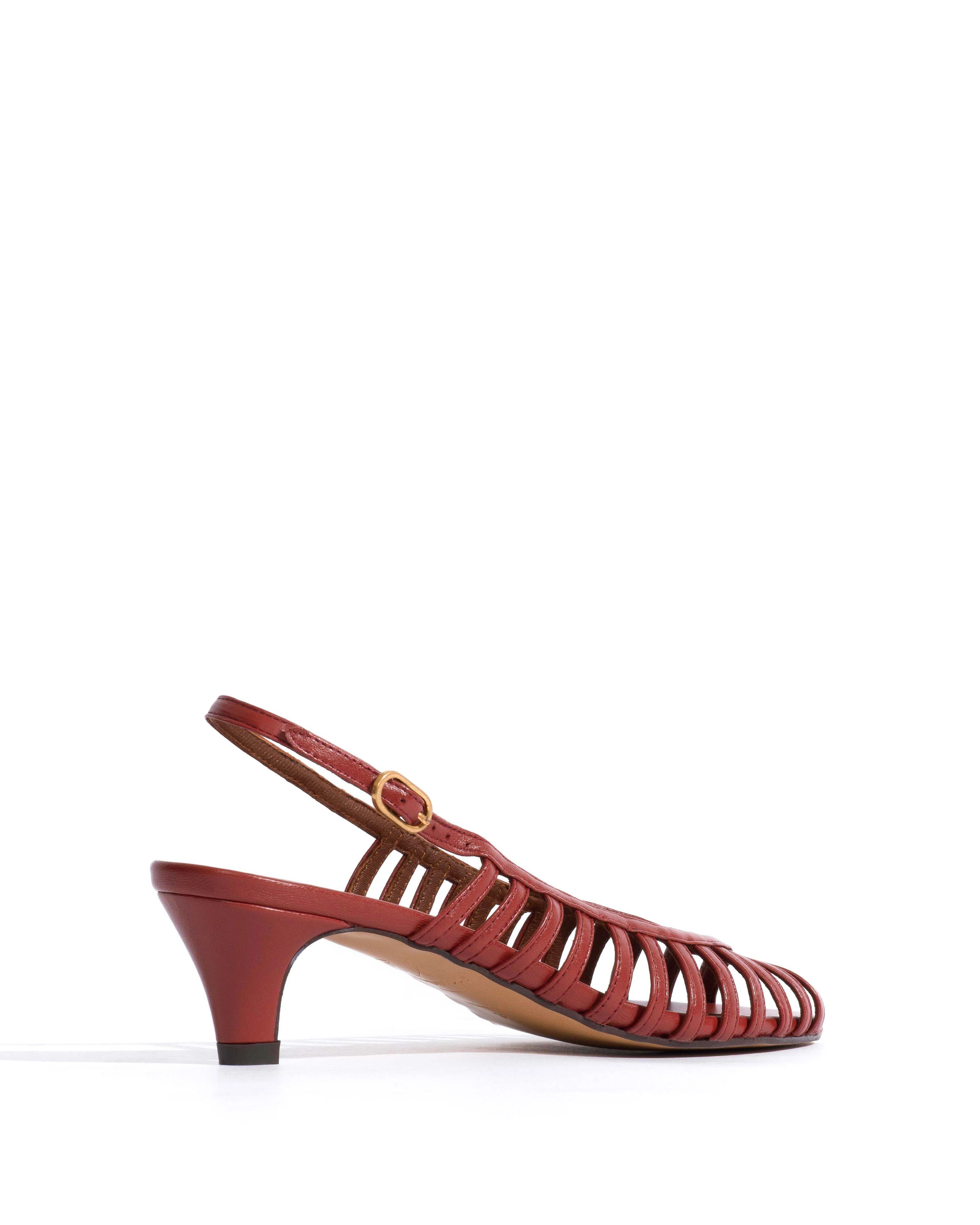 Carminho 40 stiletto Shiny lamb Terracotta - Image 3