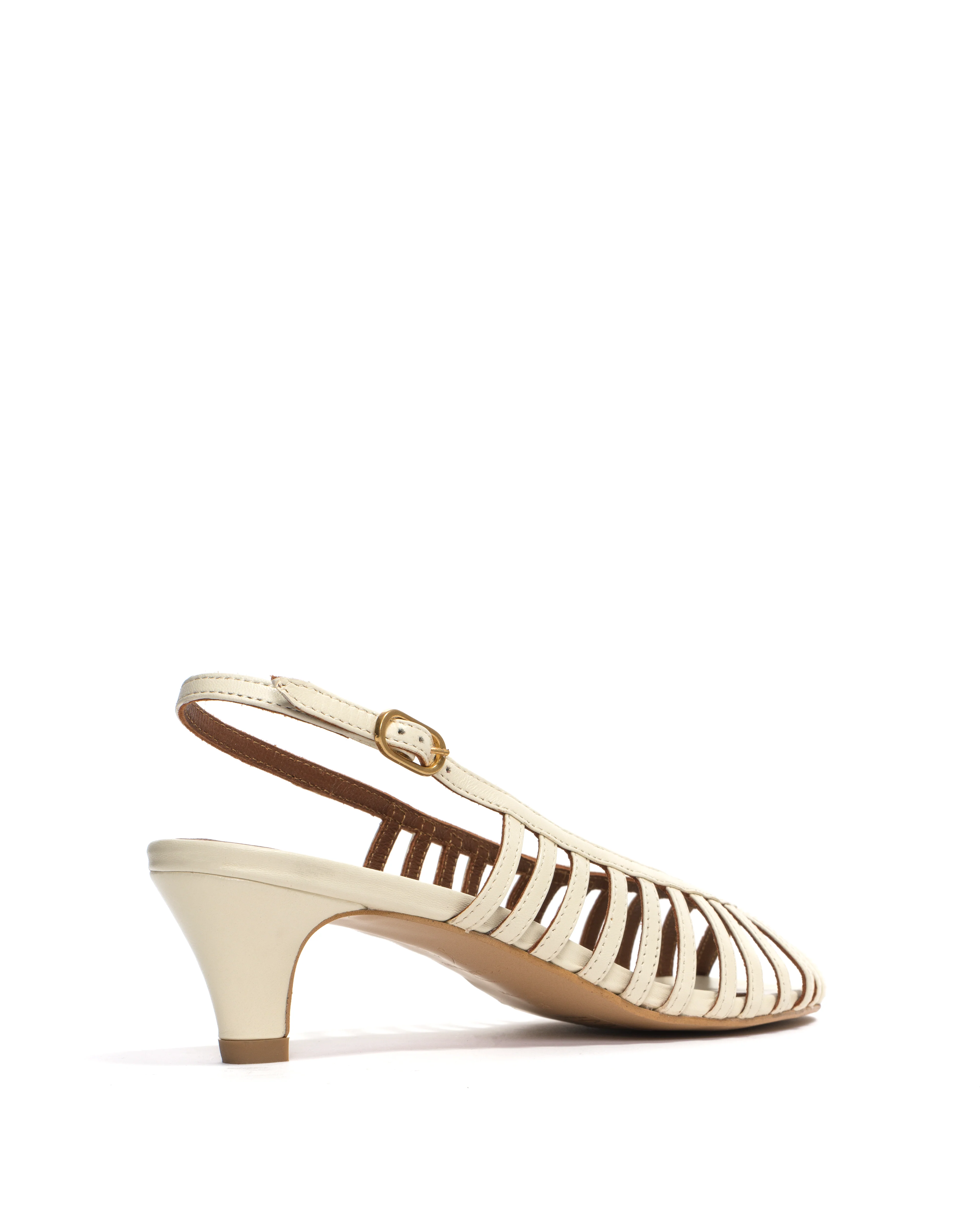 Carminho 40 stiletto Shiny lamb White sand - Image 4